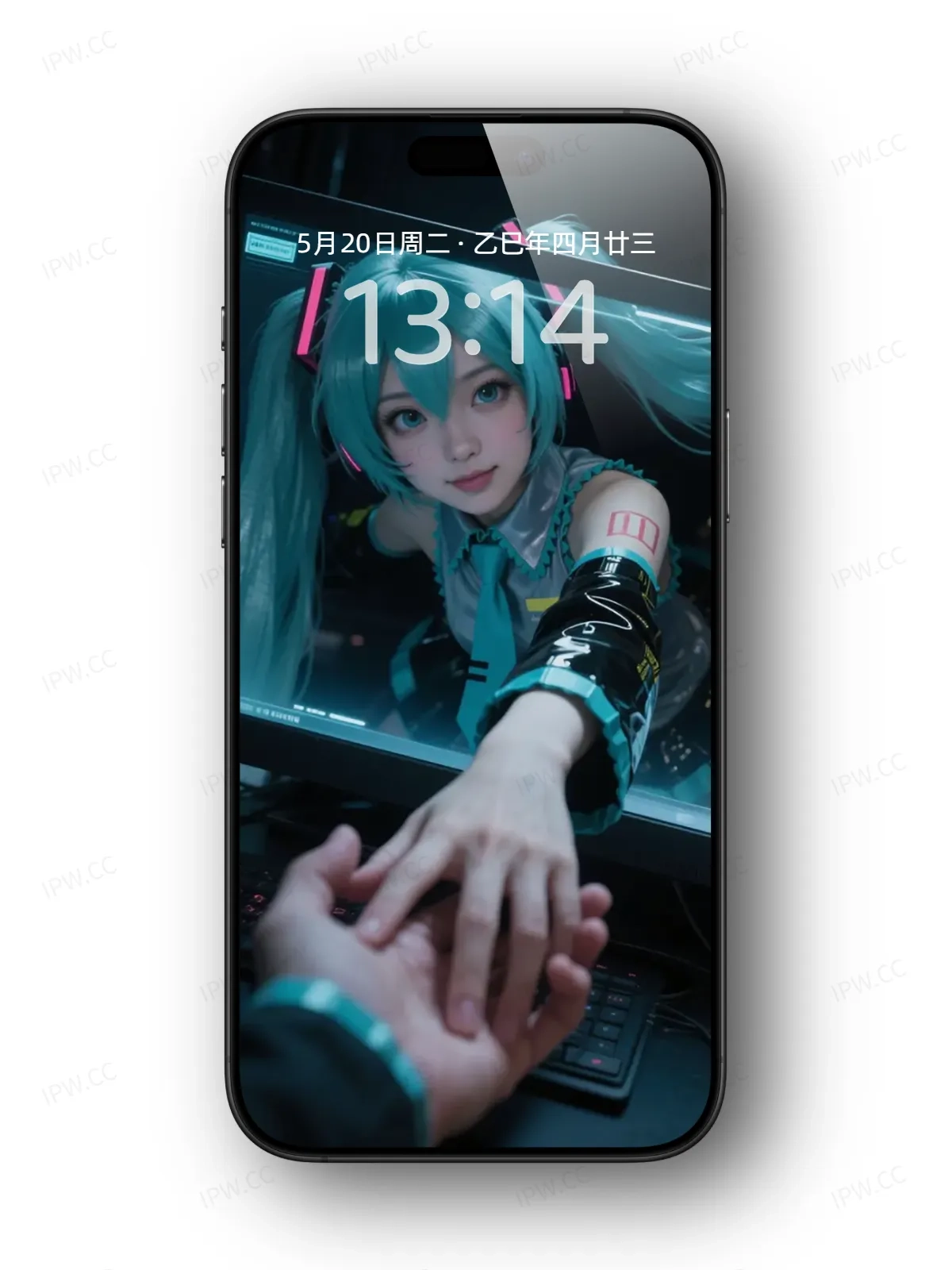 牵手屏幕中女孩手机高清静态壁纸#20250730141730 02be93254f6d17e