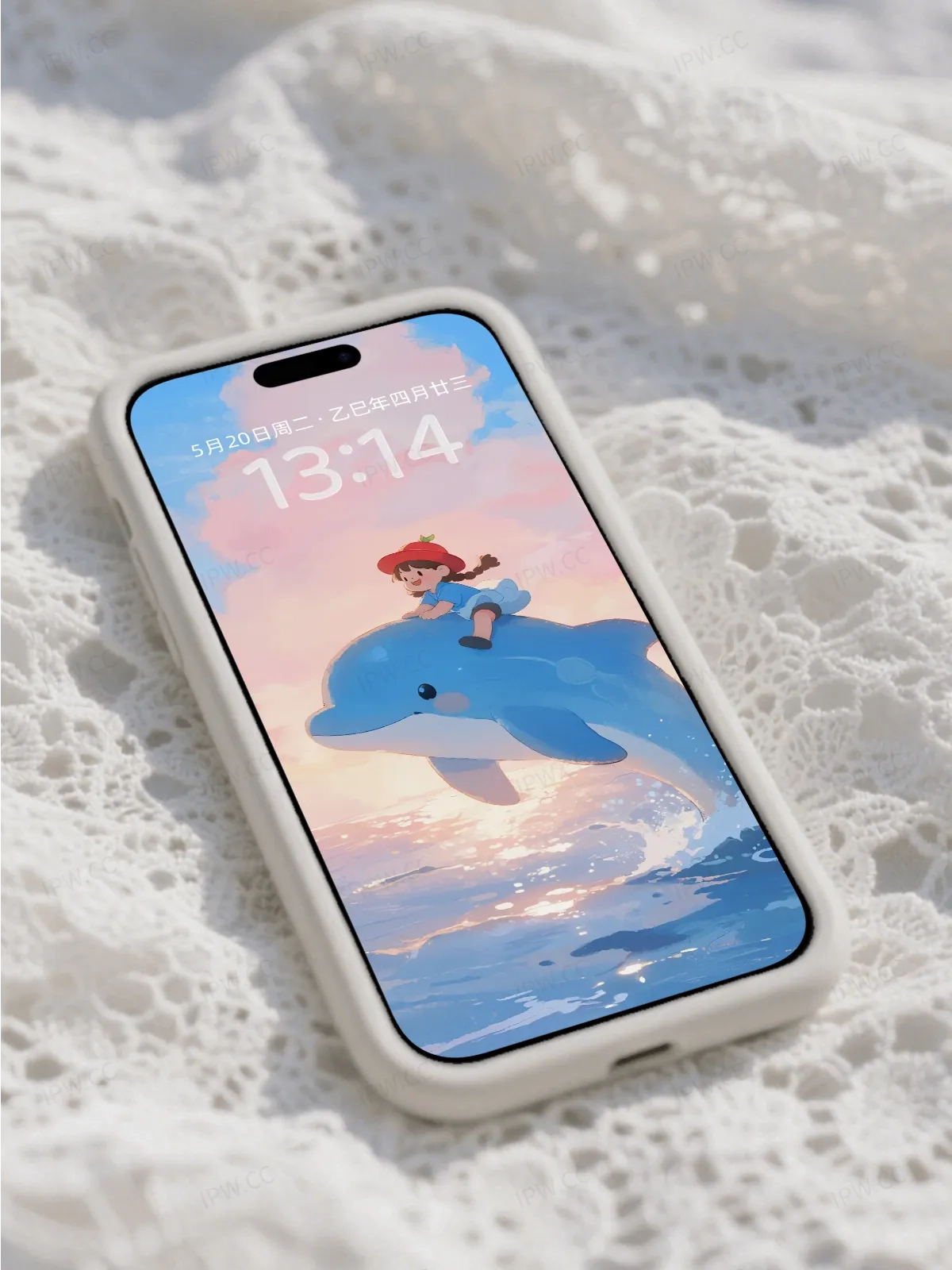 骑着海豚的小女孩手机高清静态壁纸#20250728172644 02d35bd46ea68f2