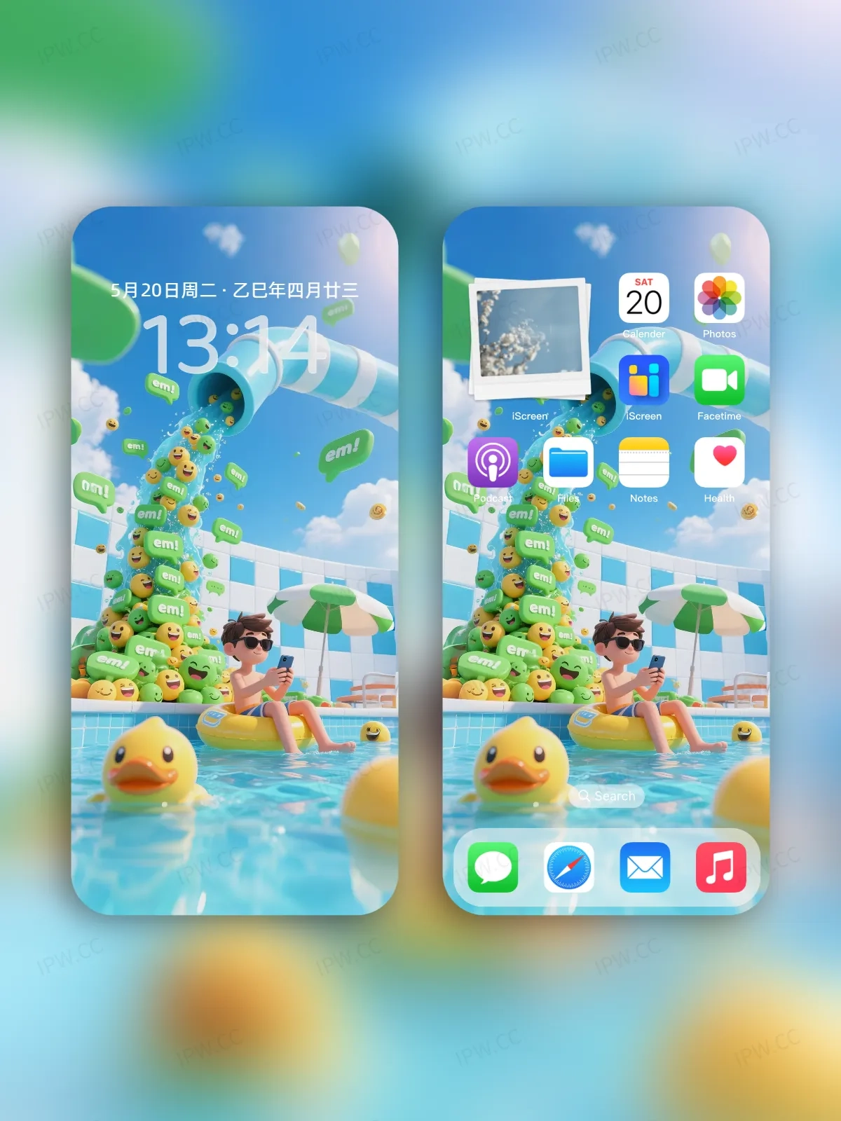 泳池小黄鸭男孩手机高清静态壁纸#20250728164610 03dea50ff85200d