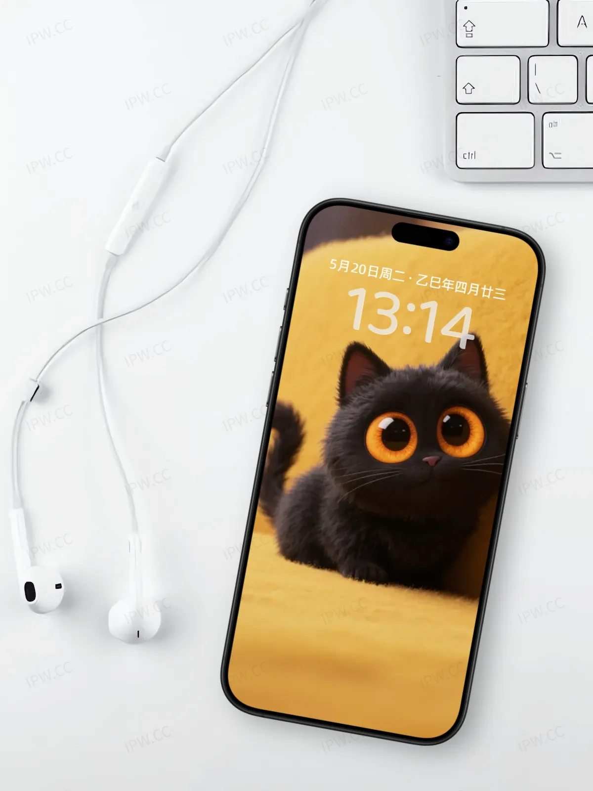 黑色大眼睛猫咪手机高清静态壁纸#20250730141025 06a0a63451cdf1b