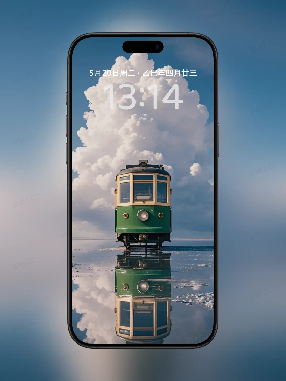 火车头静谧蓝天白云手机高清静态壁纸#20250728170507