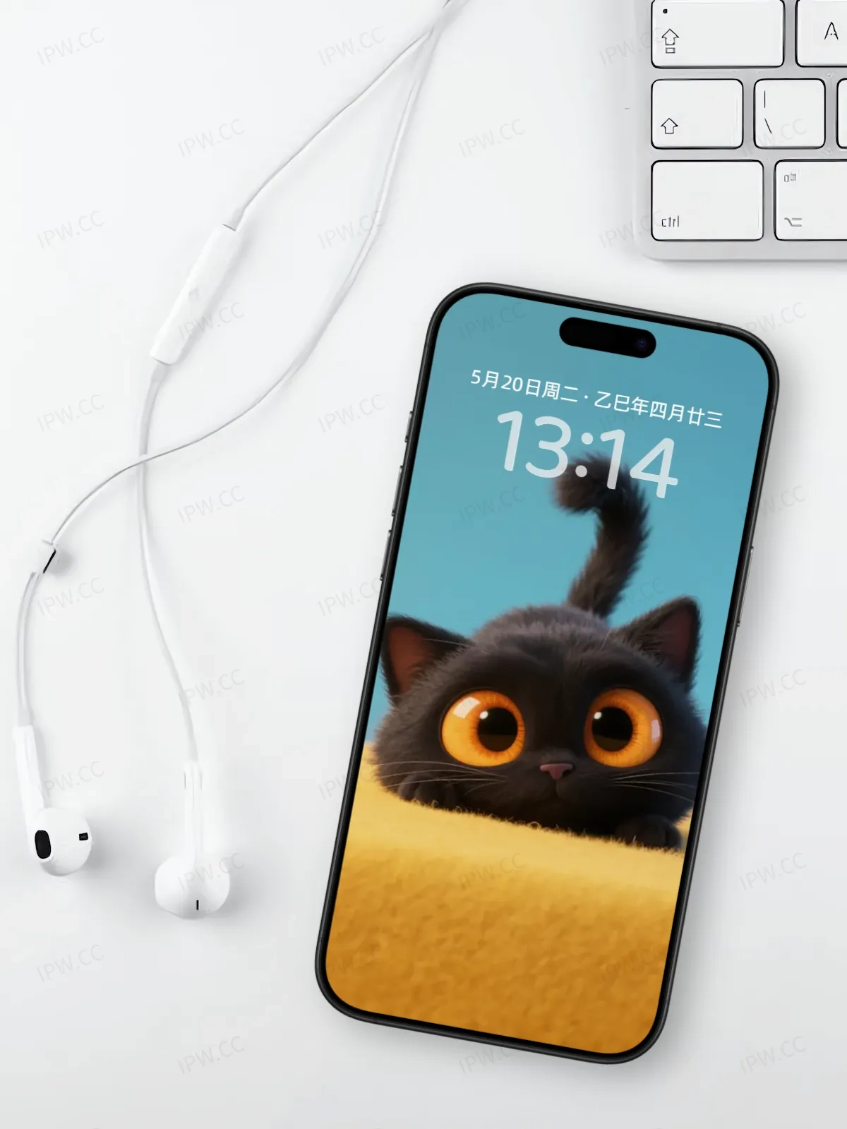 大眼睛黑猫手机高清静态壁纸#20250730141307 0ece30253e27fb5