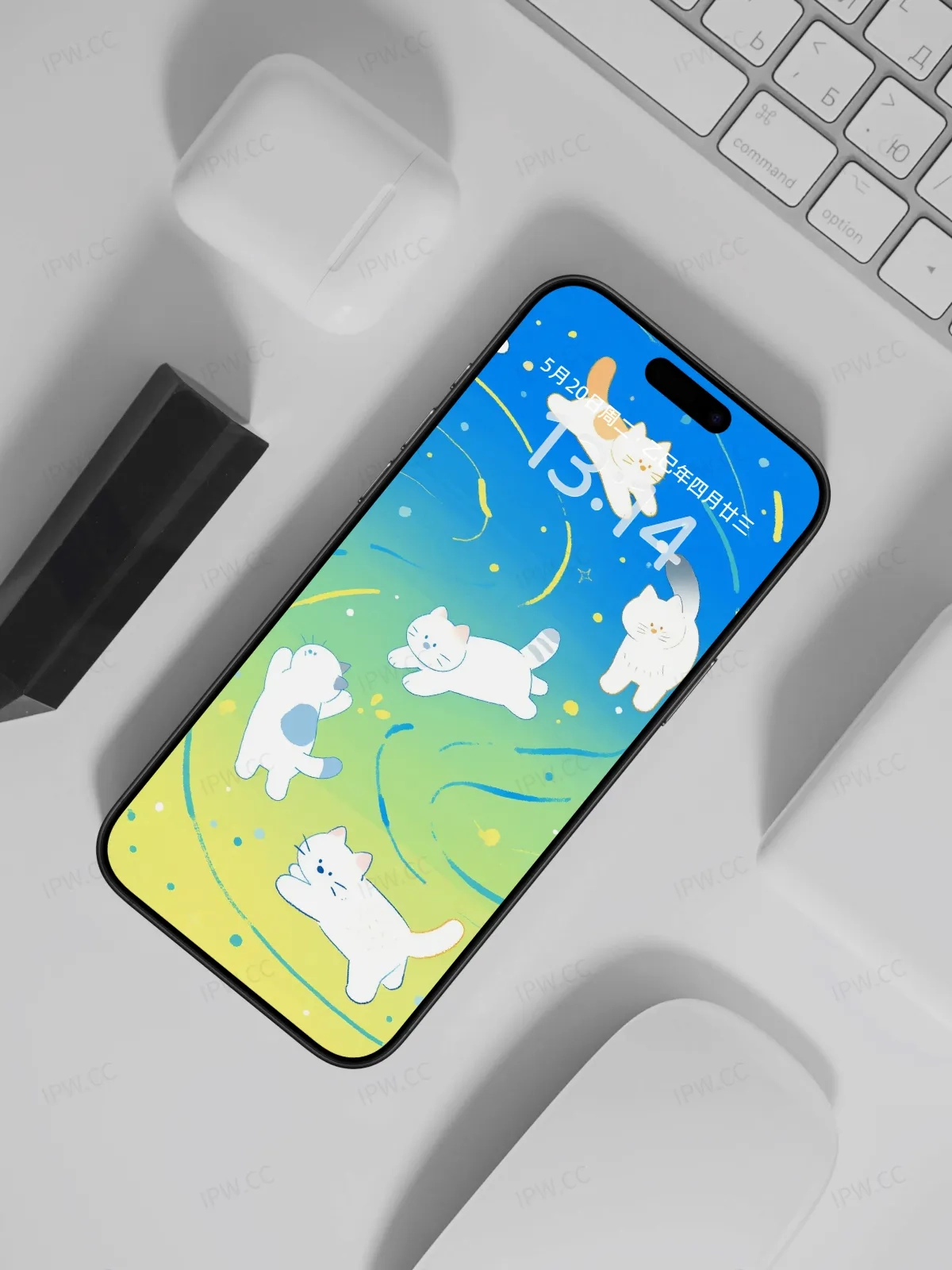 猫咪追逐手机高清静态壁纸#20250728172041 0fb630a1d66da47