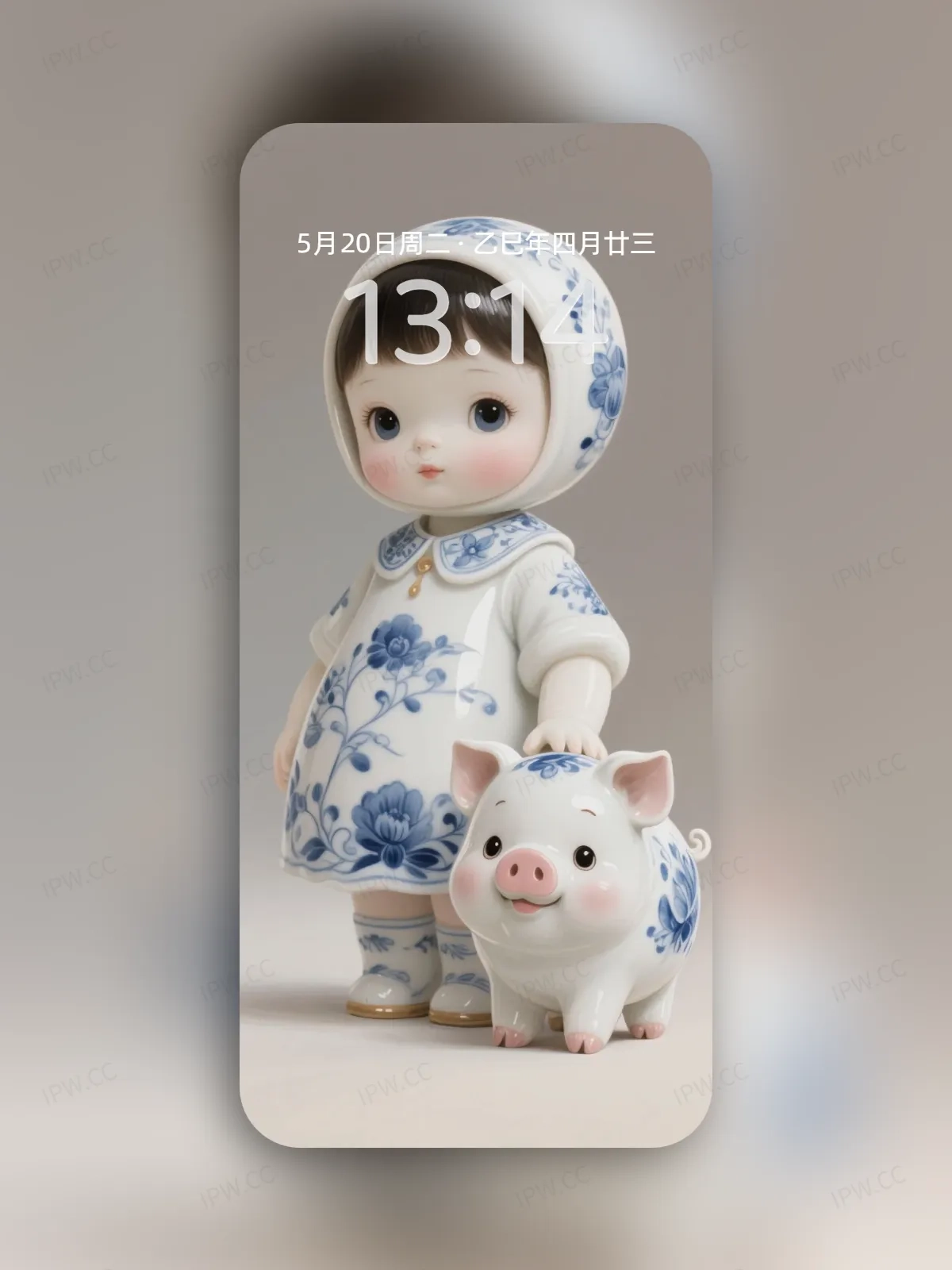 陶瓷娃娃和小猪手机高清静态壁纸#20250728172800 126953efab014ee