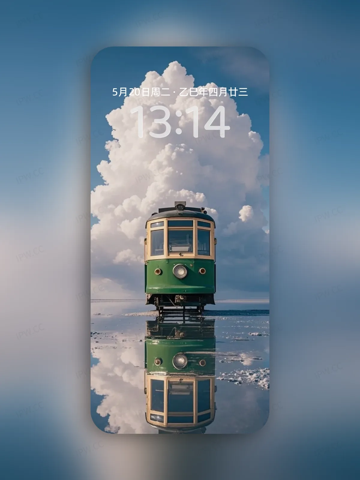 火车头静谧蓝天白云手机高清静态壁纸#20250728170507 127510f8532086b