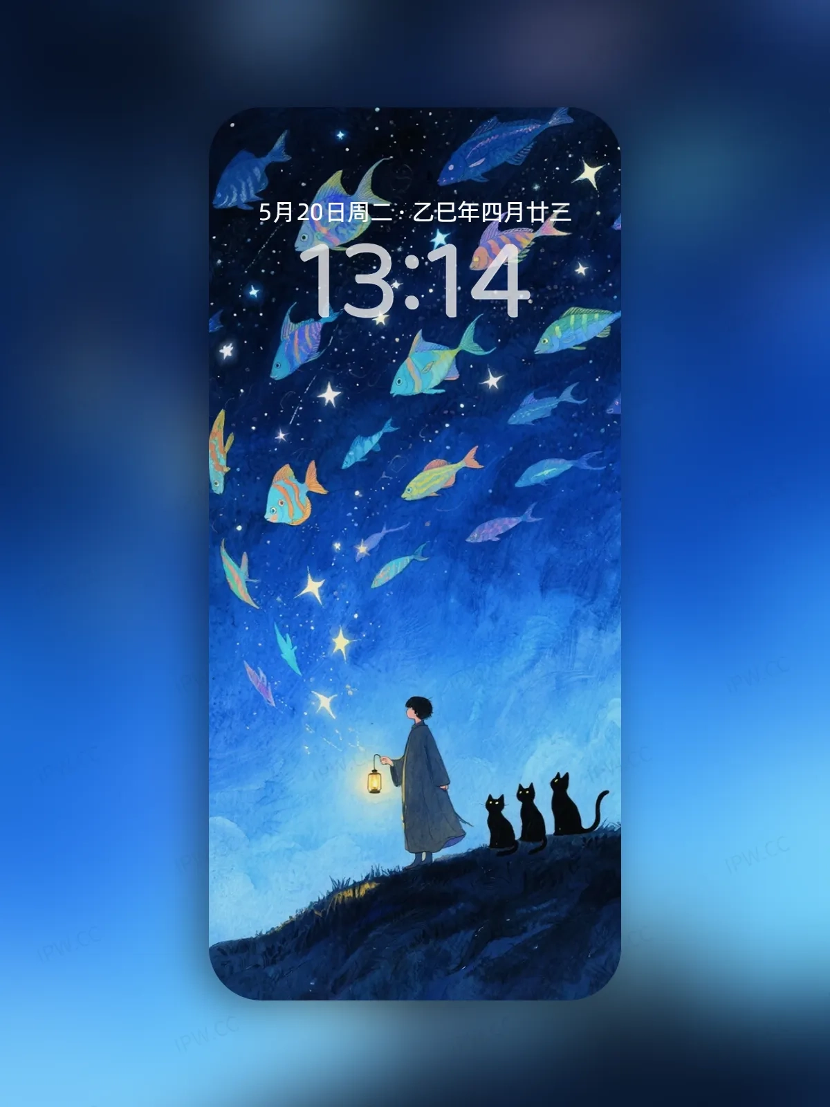 夜空中的鱼手机高清静态壁纸#20250730142459 13bcc521537ad53