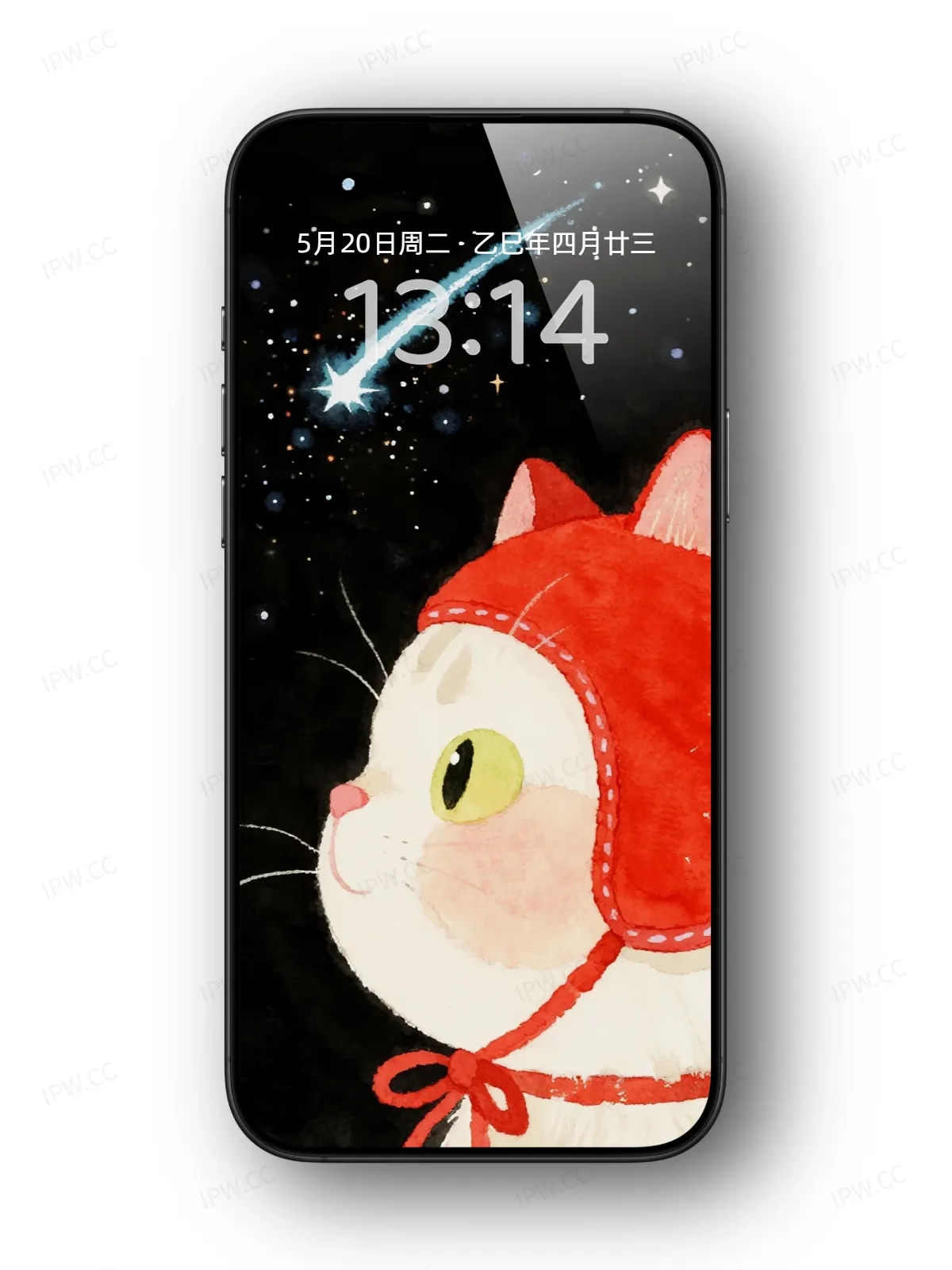 红帽子猫咪手机高清静态壁纸#20250728171908 1bf4019f30c9b79