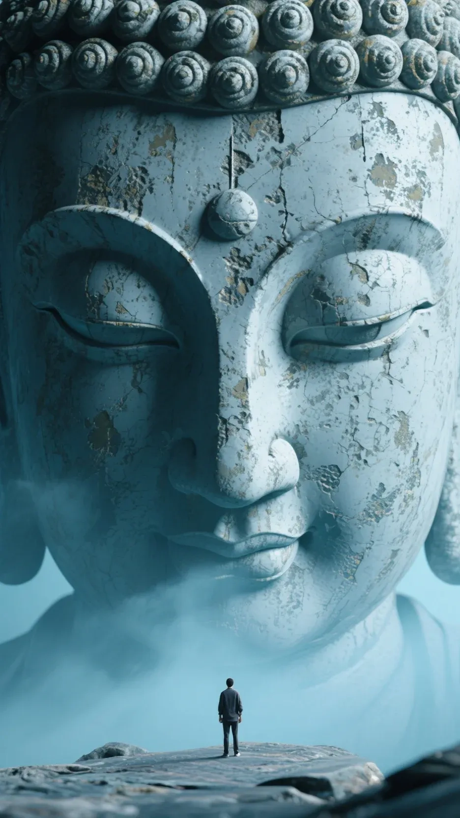 站在佛祖面前的男人手机高清静态壁纸#20250728172726