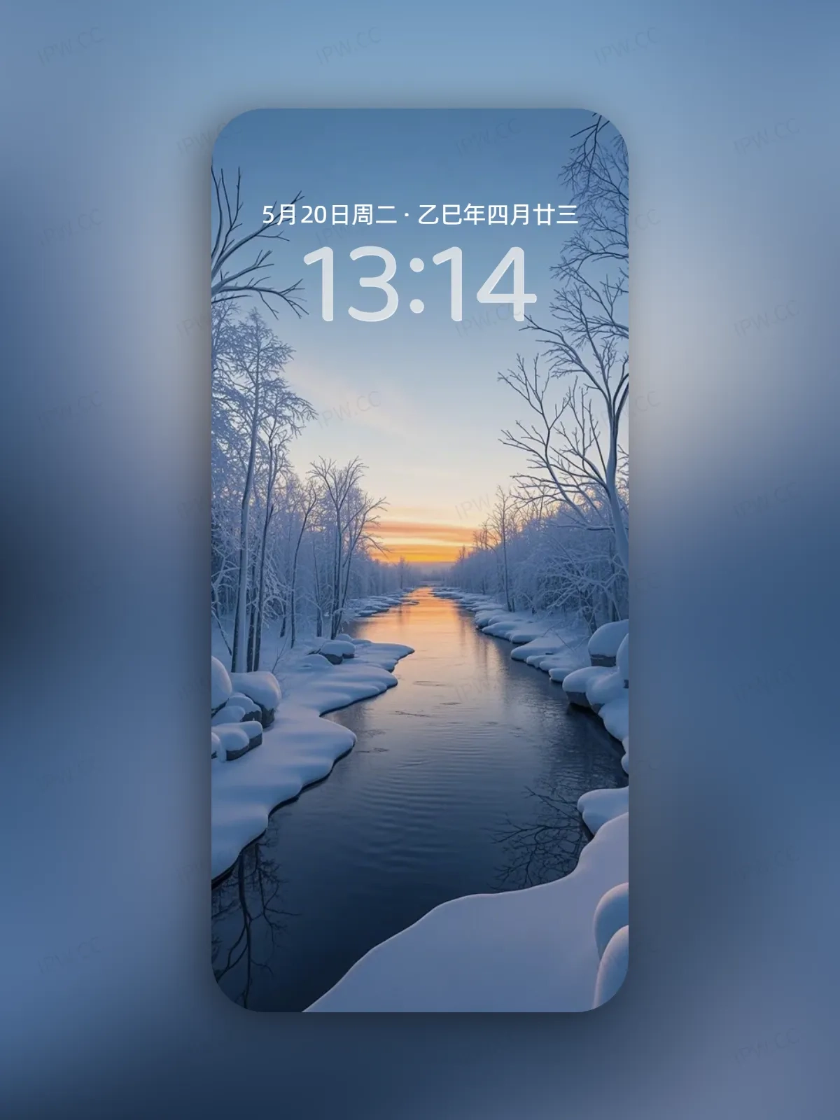 冬日雪天河流手机高清静态壁纸#20250728173158 2760aecac343d5c