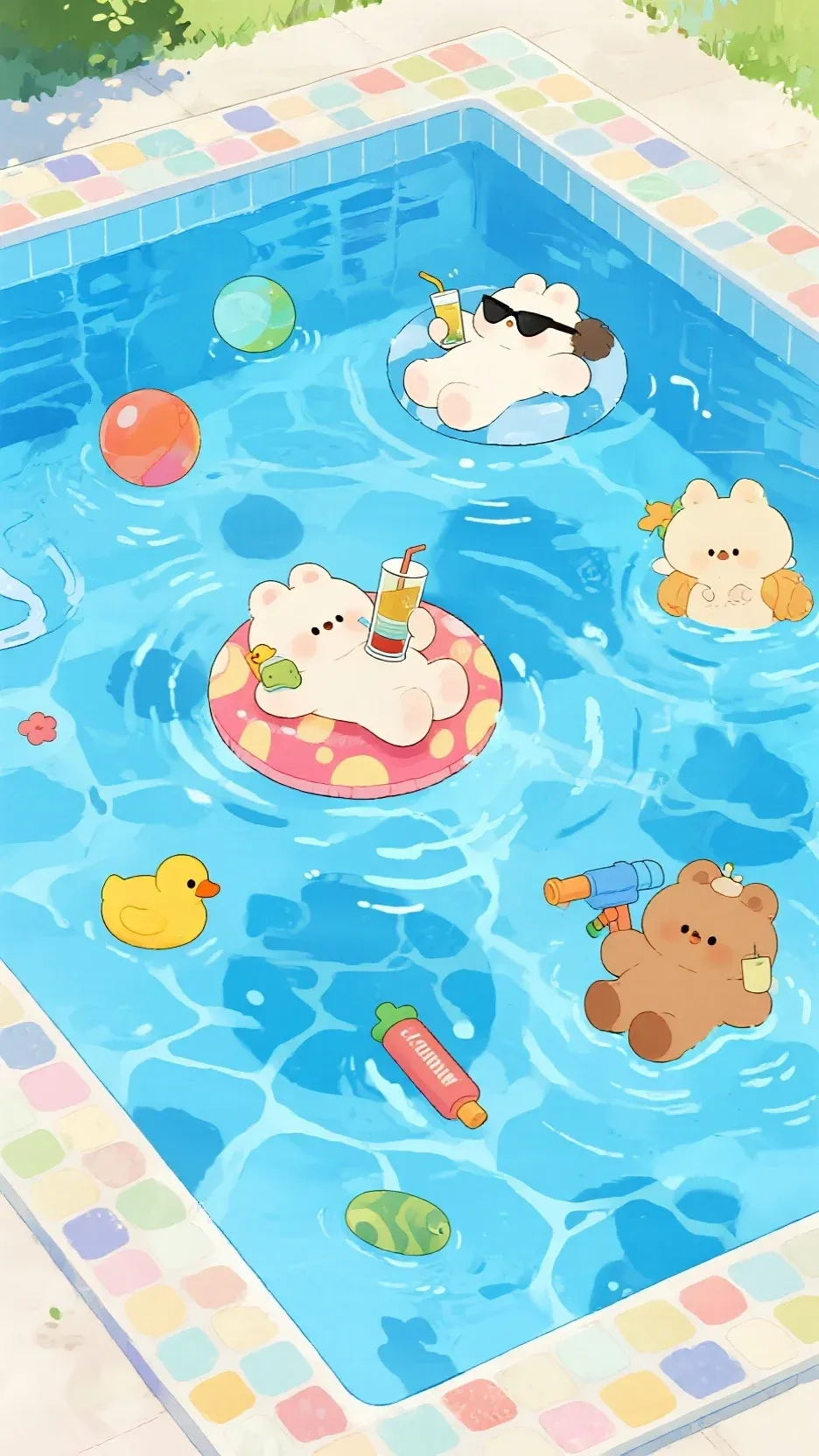 泳池里小狗手机高清静态壁纸#20250728172536