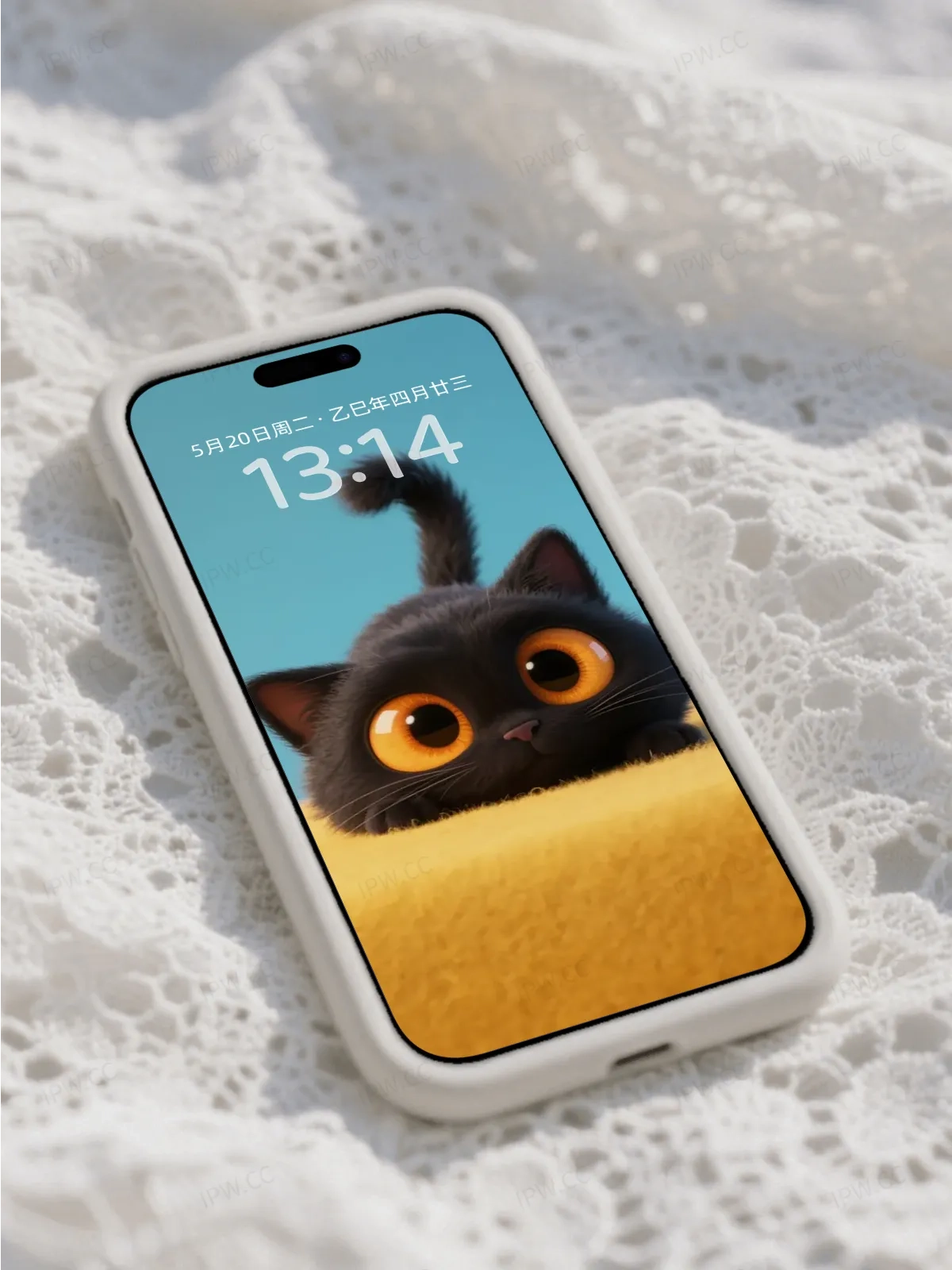 大眼睛黑猫手机高清静态壁纸#20250730141307 30c88793d078f55