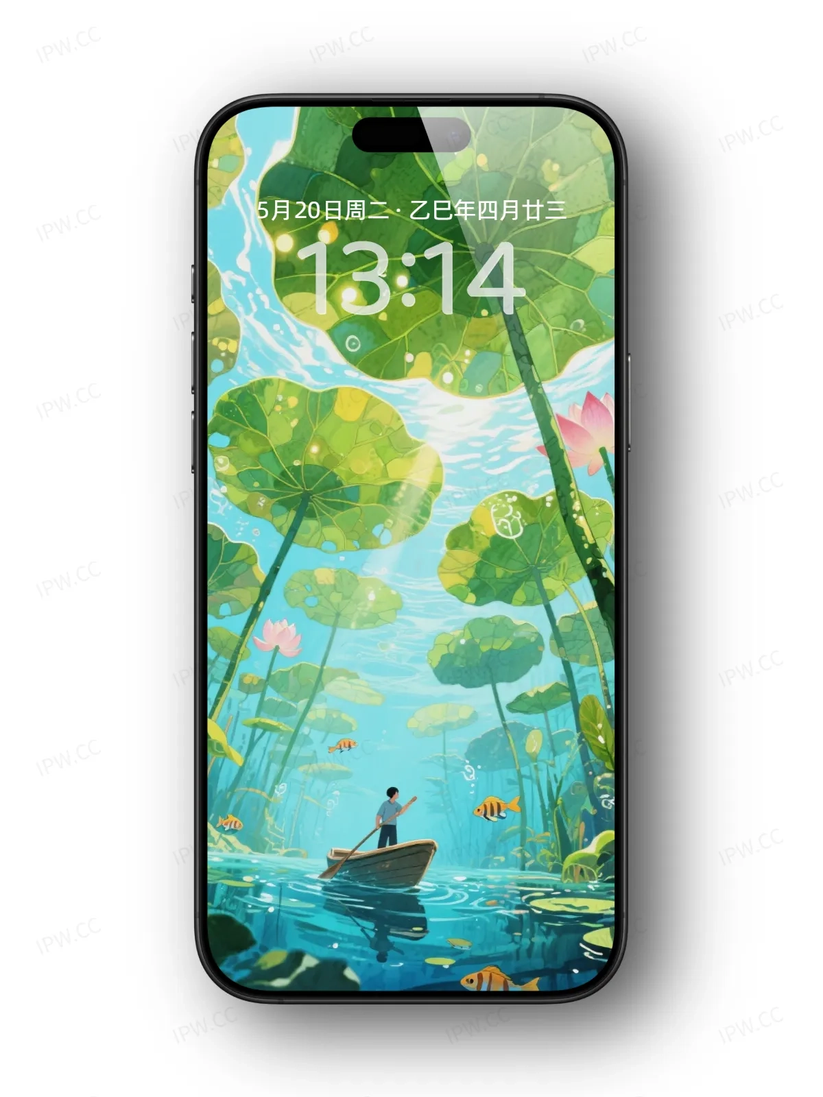 荷塘叶下泛舟手机高清静态壁纸#20250728171305 326097759d57800