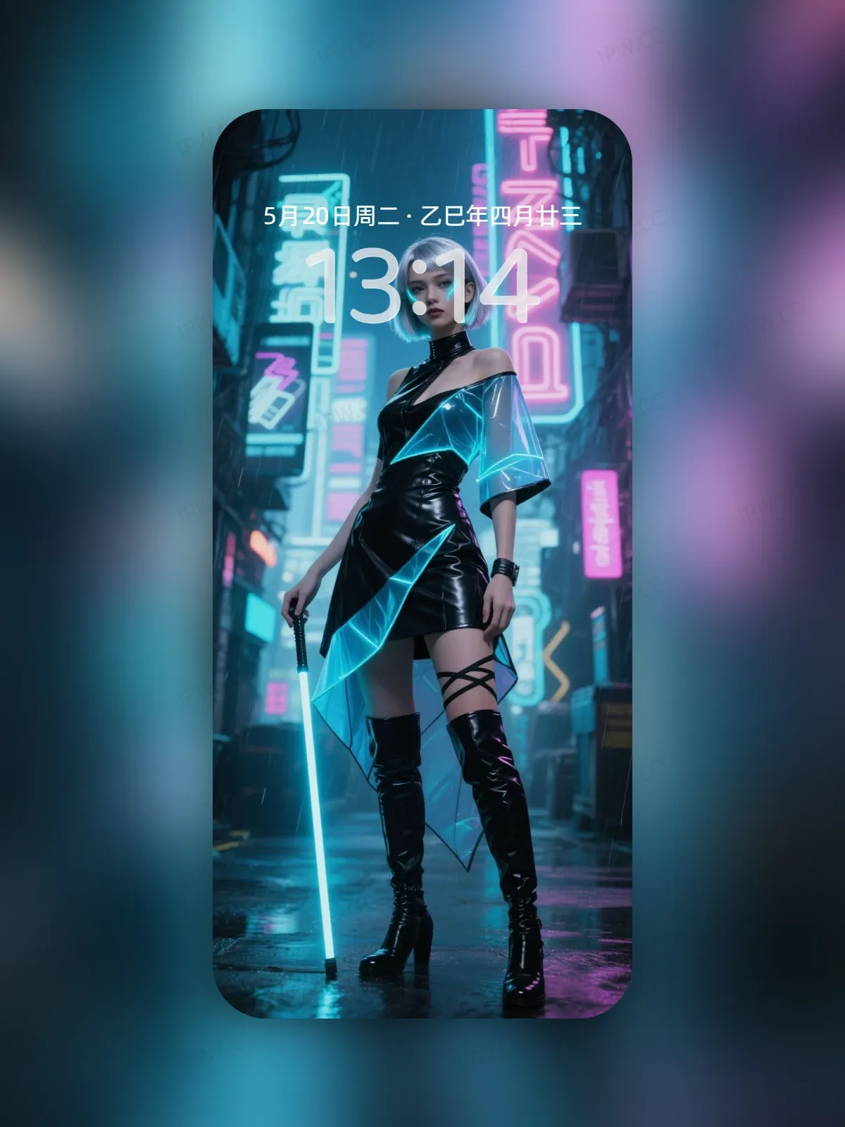 赛博朋克女孩站立手机高清静态壁纸#20250728171226 33fbd8c934c43a5