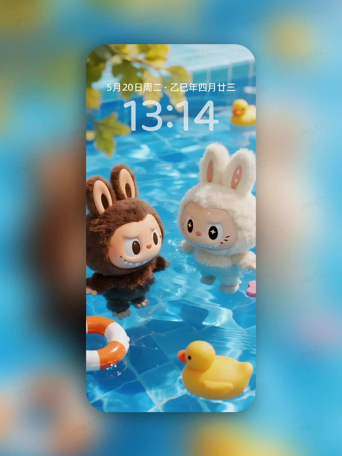 拉布布游泳池手机高清静态壁纸#20250728172136 3853dfb1f197d36