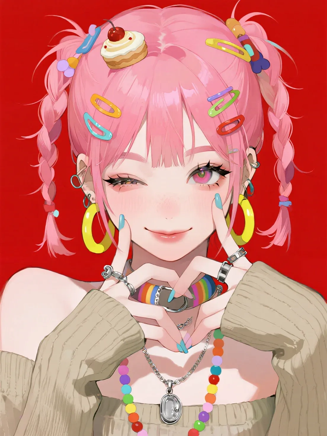 粉色头发女孩手机高清静态壁纸#20250728171406