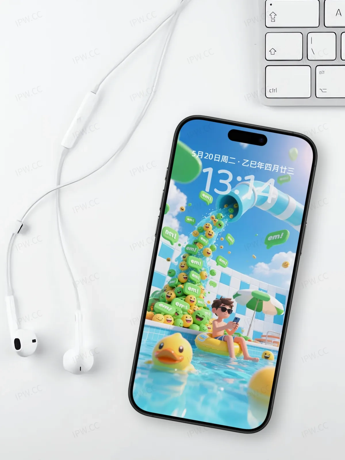 泳池小黄鸭男孩手机高清静态壁纸#20250728164610 4259b30d01b1a23