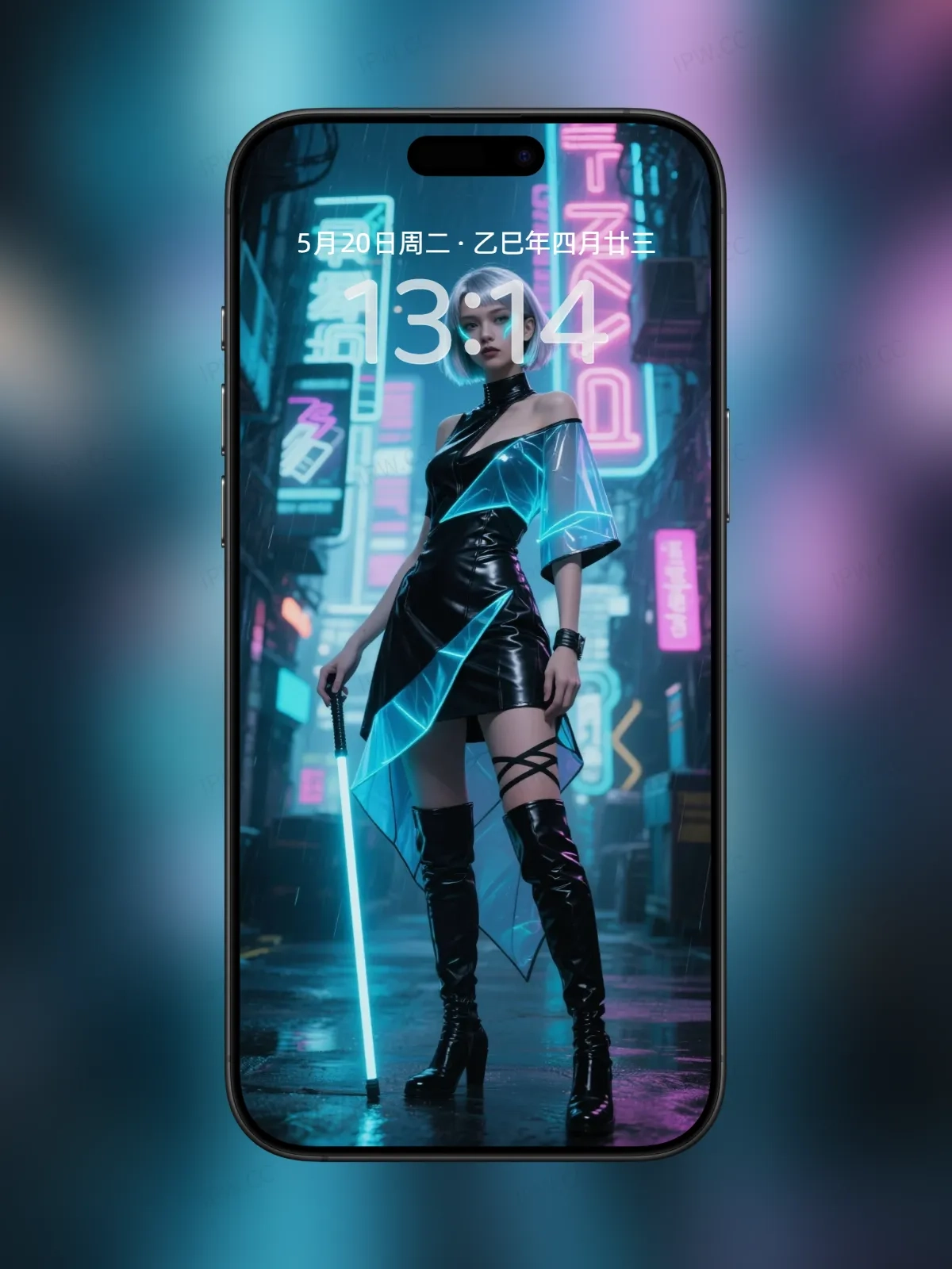 赛博朋克女孩站立手机高清静态壁纸#20250728171226