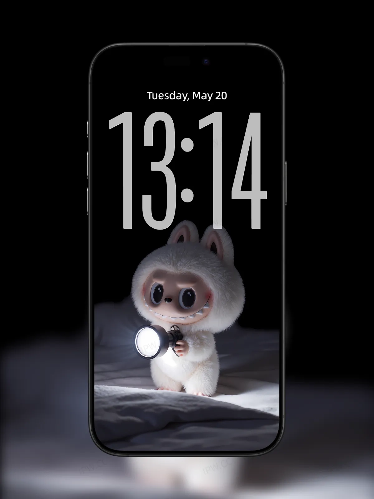 白色拉布布开灯壁纸高清苹果手机实况壁纸