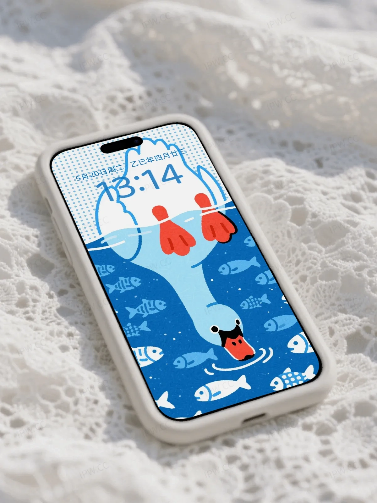 大白鹅喝水手机高清静态壁纸#20250728163127 49344d95c0ae0d3