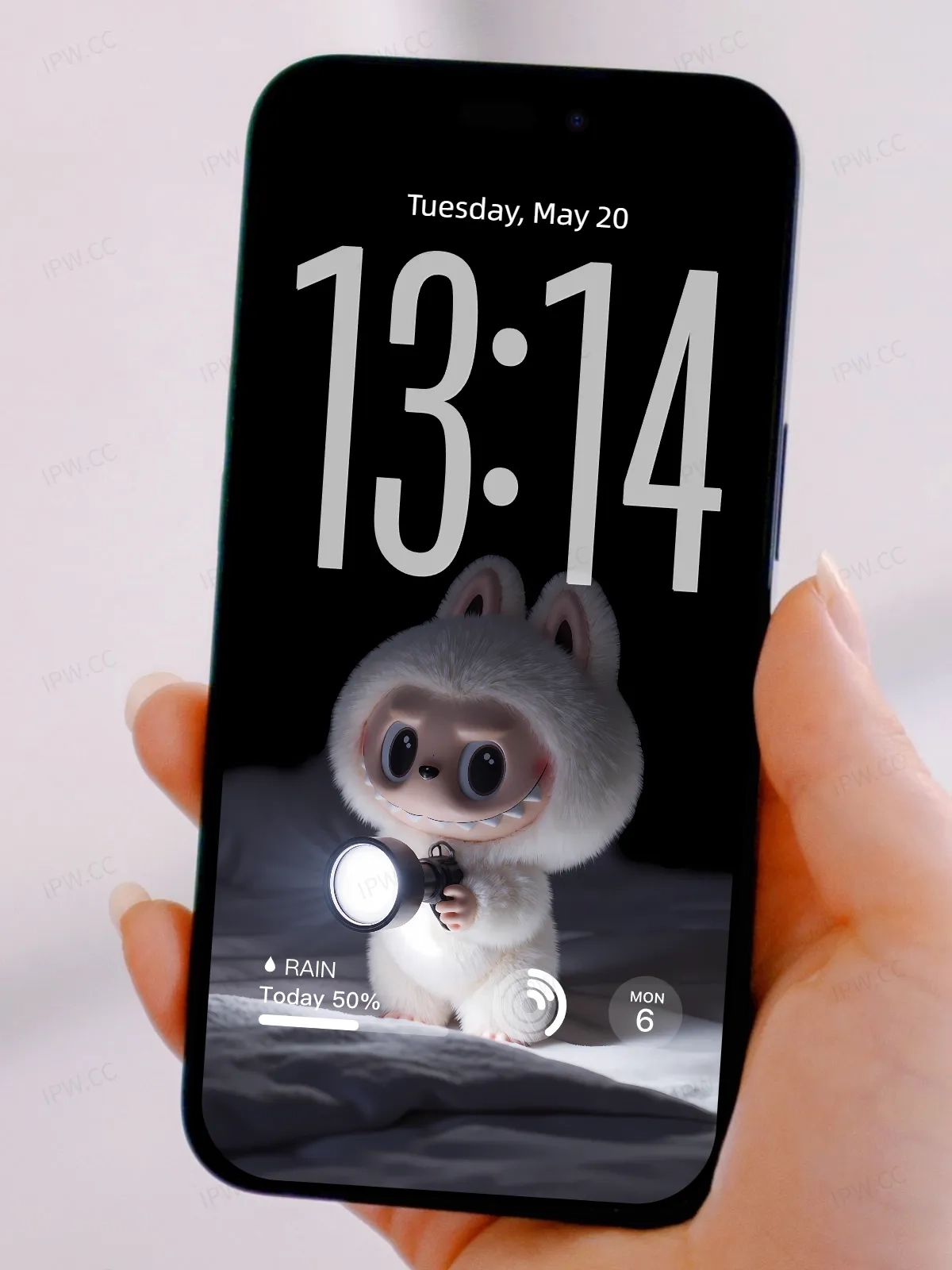 白色拉布布开灯壁纸高清苹果手机实况壁纸#20250724014653 4a6d6435bebc898