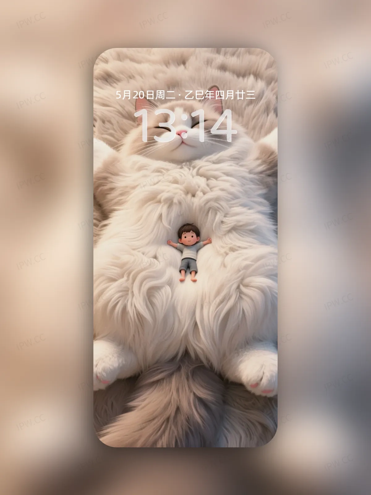 男孩躺在猫身上手机高清静态壁纸#20250728165531 4d78d1da008d134