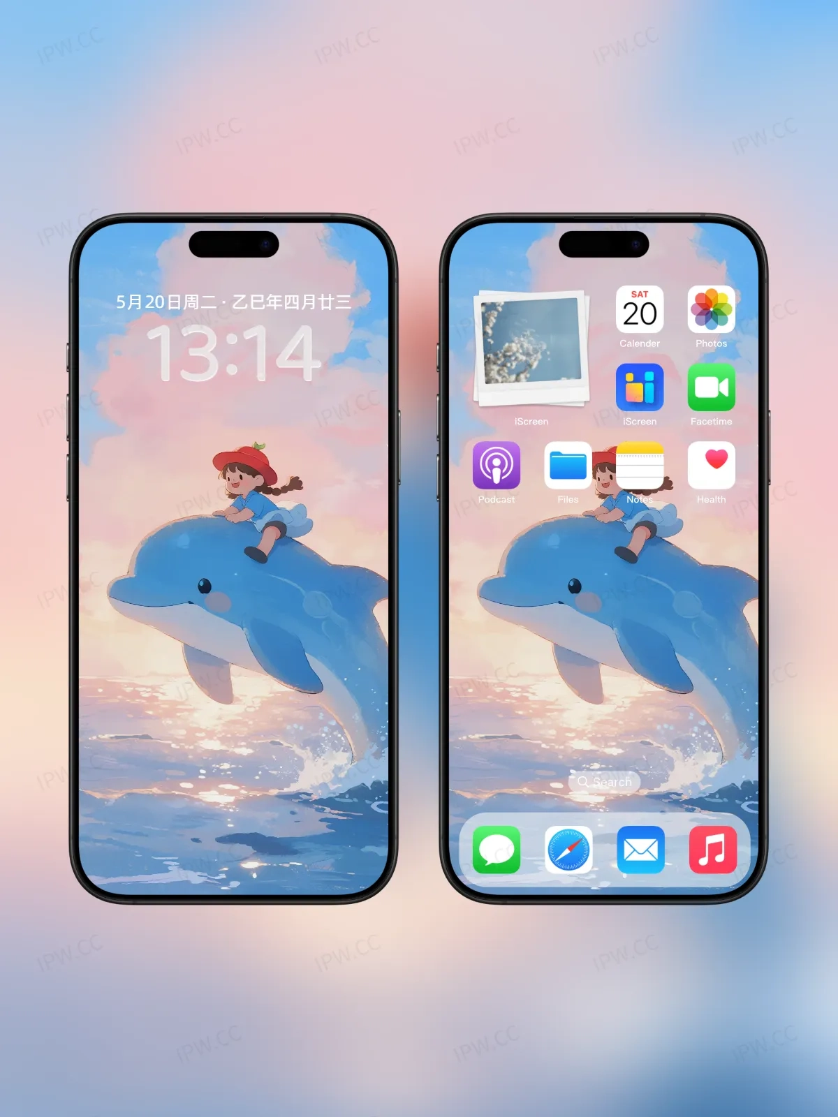 骑着海豚的小女孩手机高清静态壁纸#20250728172644 51d57bccab704ac