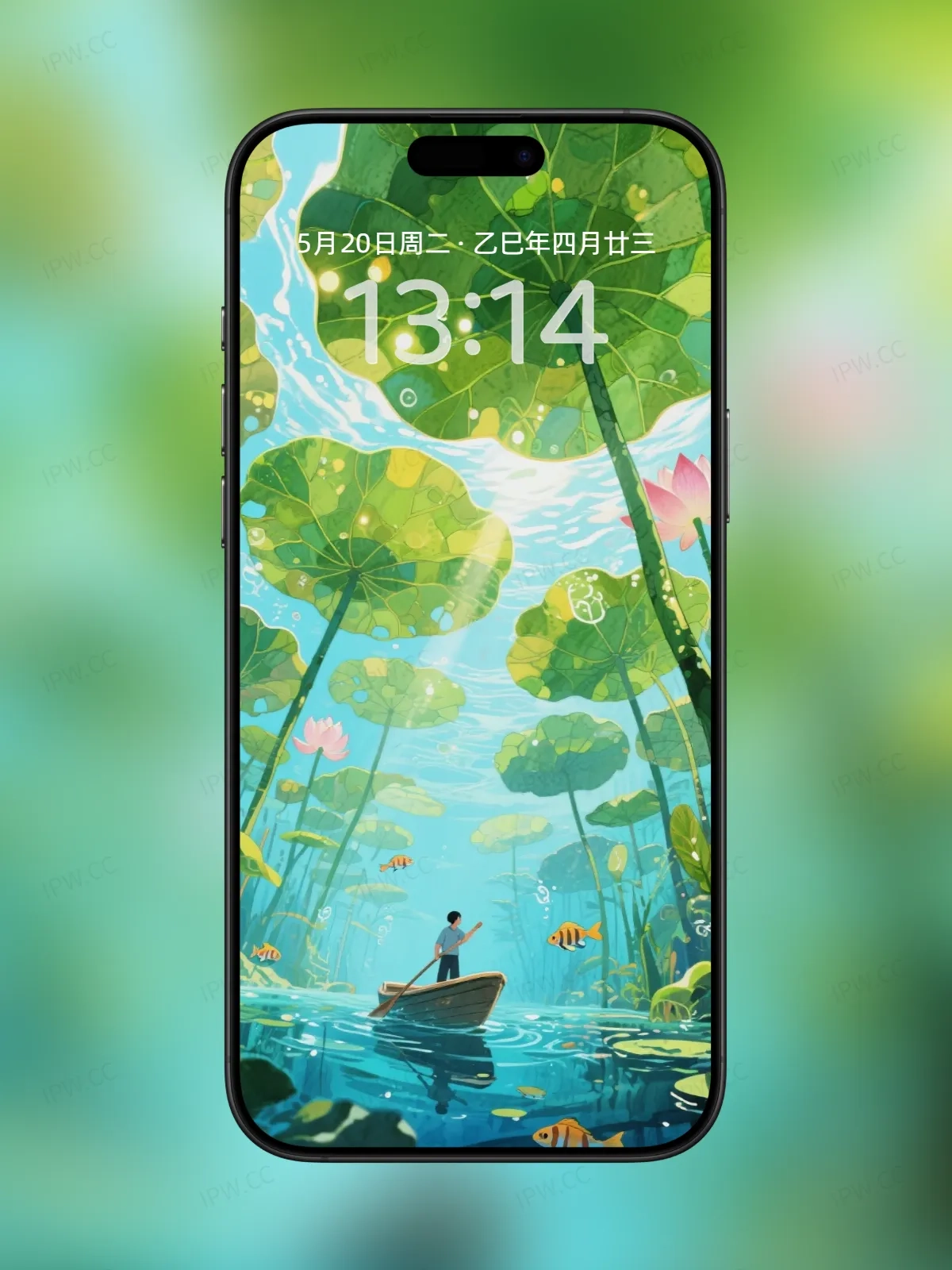 荷塘叶下泛舟手机高清静态壁纸#20250728171305