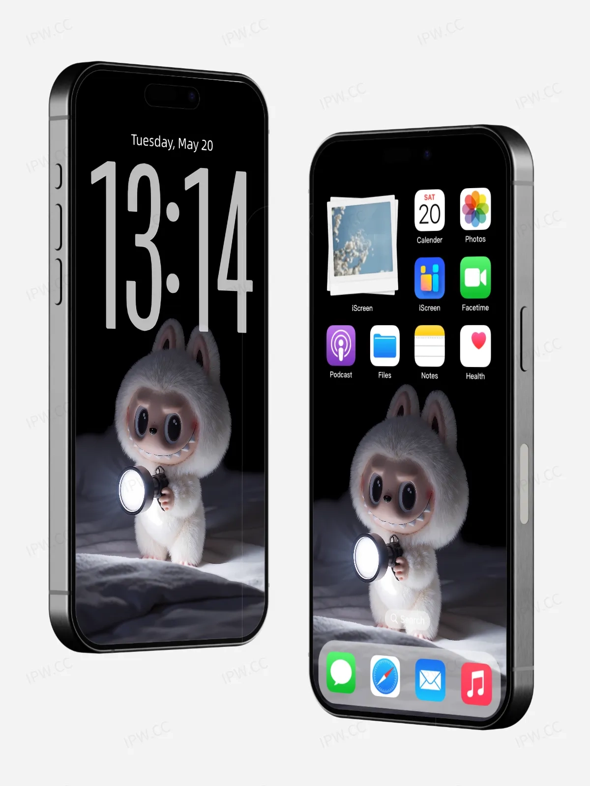 白色拉布布开灯壁纸高清苹果手机实况壁纸#20250724014653 65ba25ba0f0097c