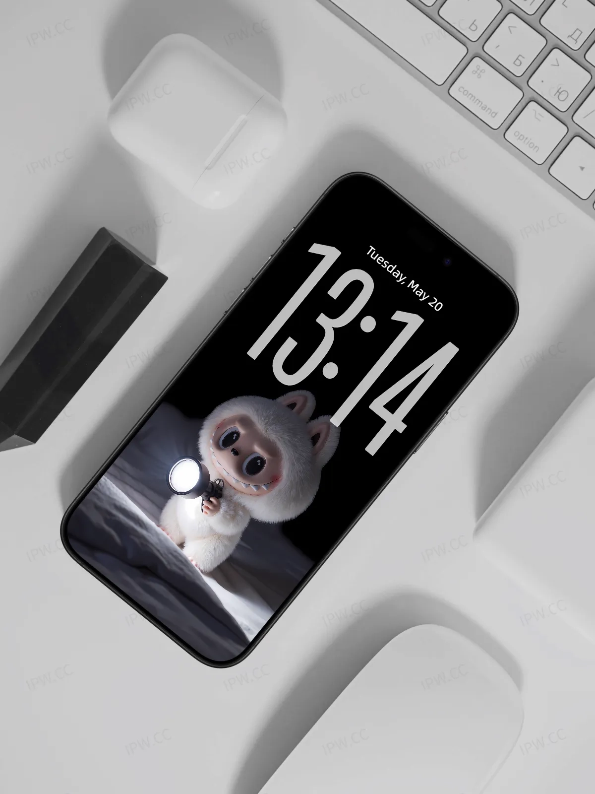 白色拉布布开灯壁纸高清苹果手机实况壁纸#20250724014653 6951d925e22f2eb