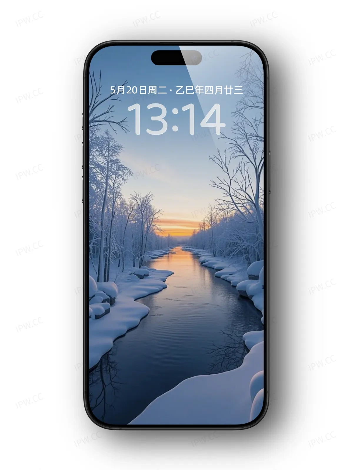 冬日雪天河流手机高清静态壁纸#20250728173158 6d28809bd14101a