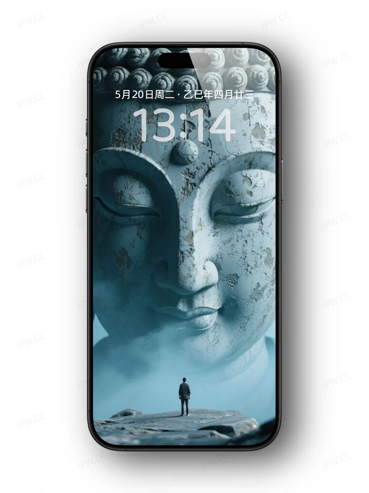 站在佛祖面前的男人手机高清静态壁纸#20250728172726 76d9b6c418523cc