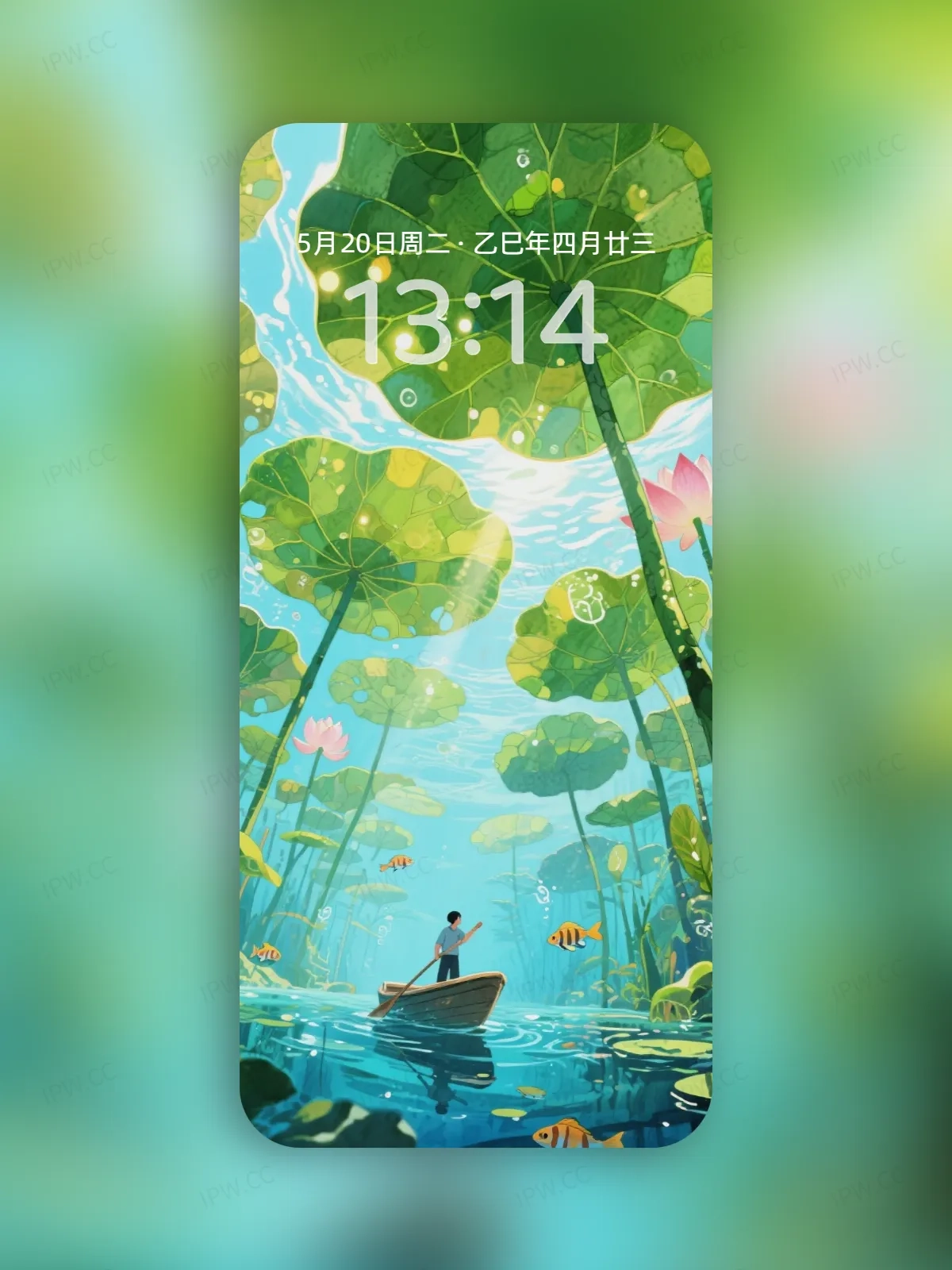 荷塘叶下泛舟手机高清静态壁纸#20250728171305 84fec33fd1c5f0f