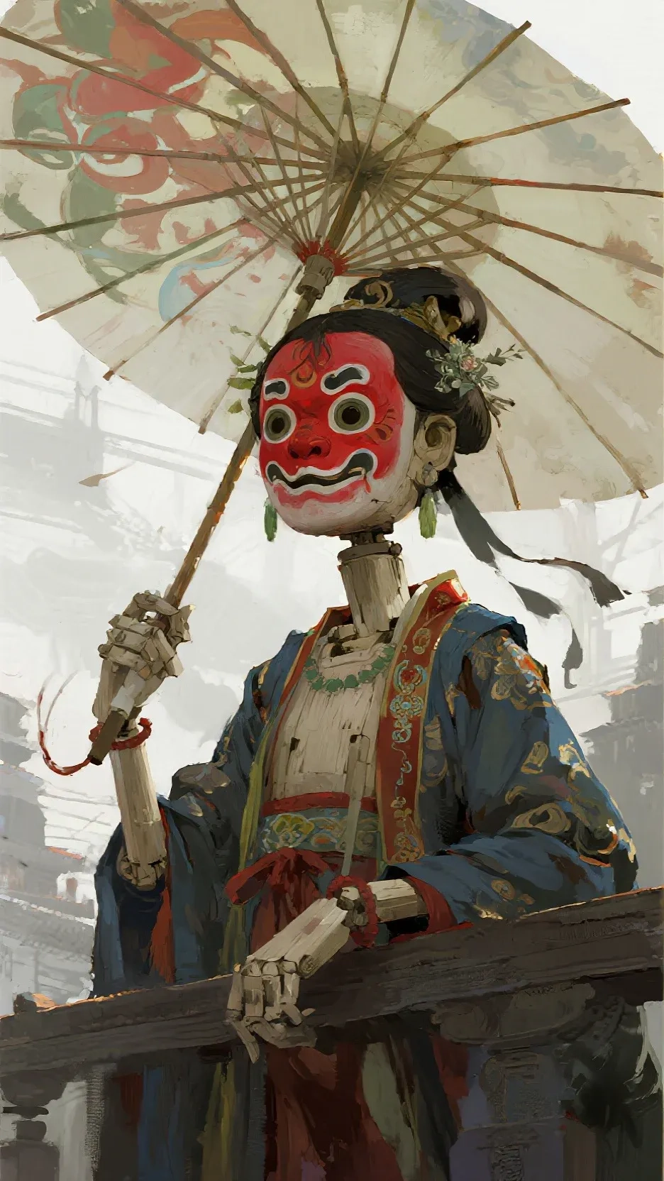 京剧面具木偶女手机高清静态壁纸#20250728164034