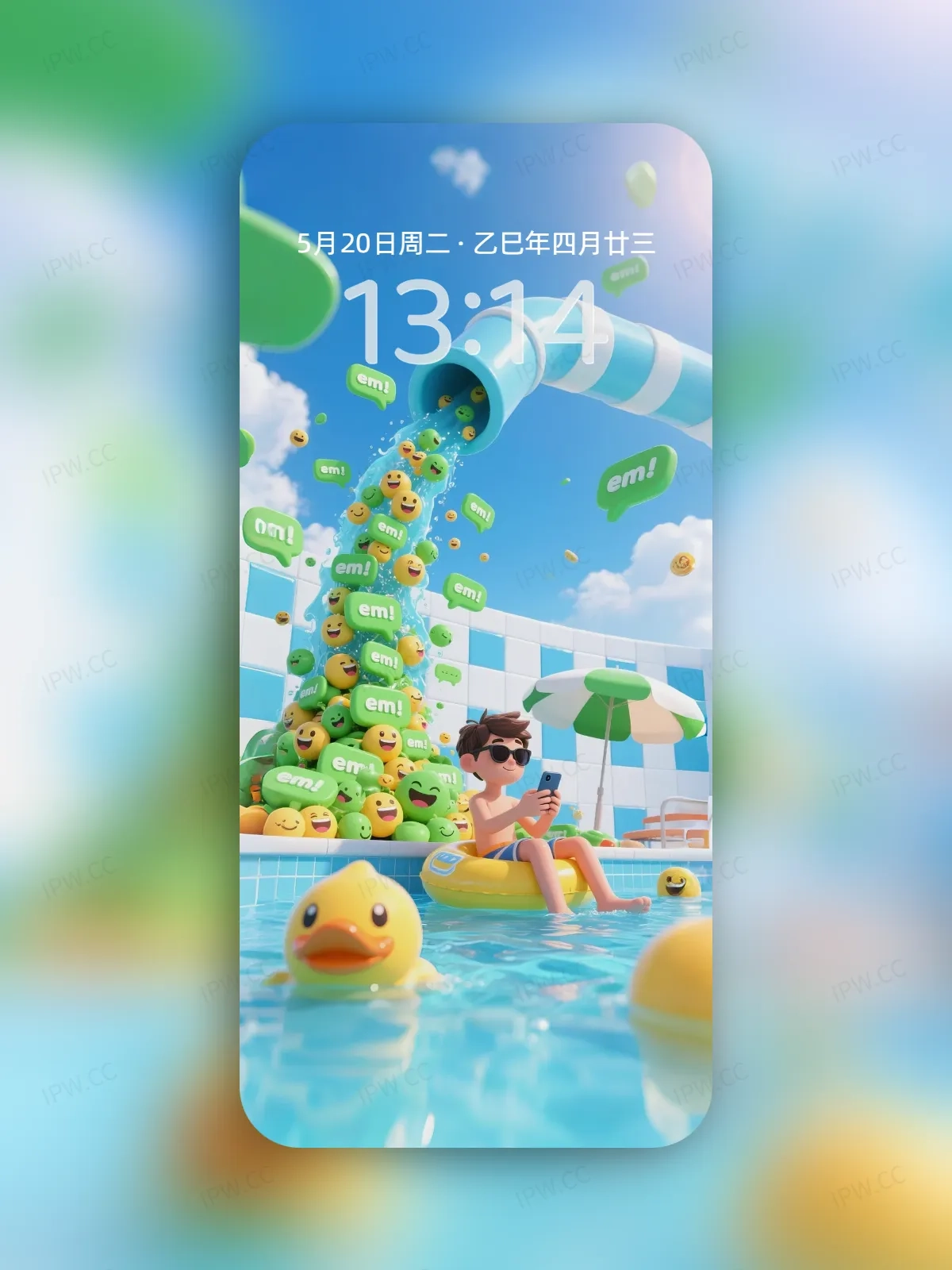 泳池小黄鸭男孩手机高清静态壁纸#20250728164610 8763abc1ea6f217