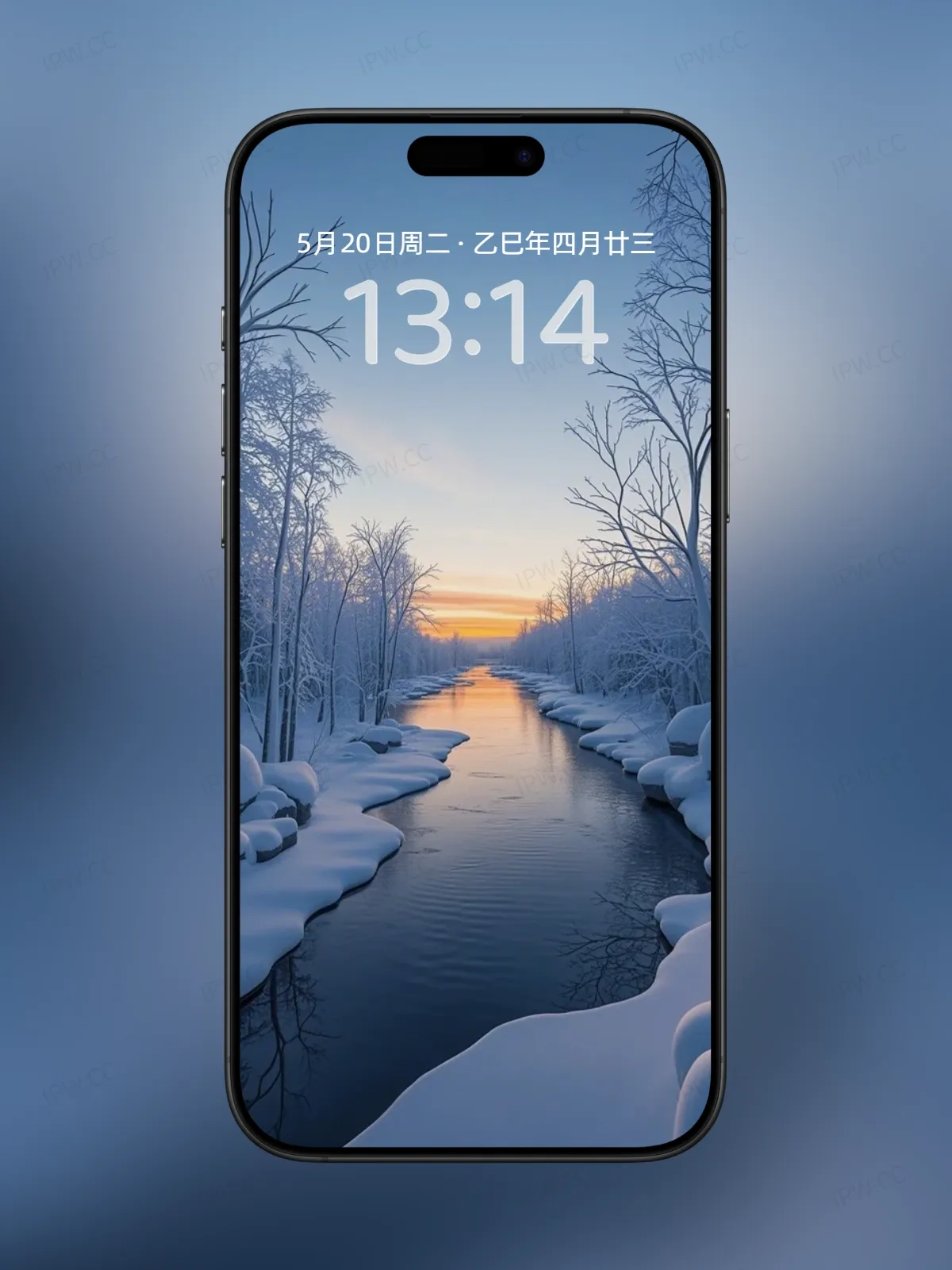 冬日雪天河流手机高清静态壁纸#20250728173158