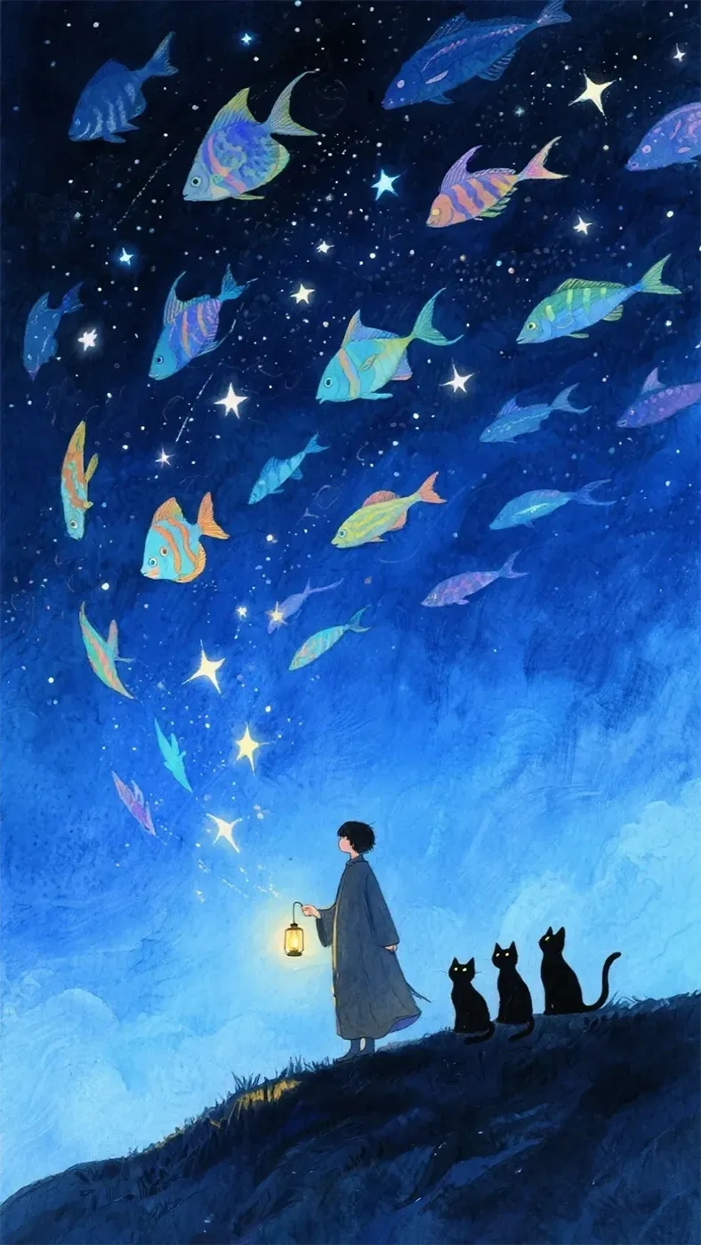 夜空中的鱼手机高清静态壁纸#20250730142459