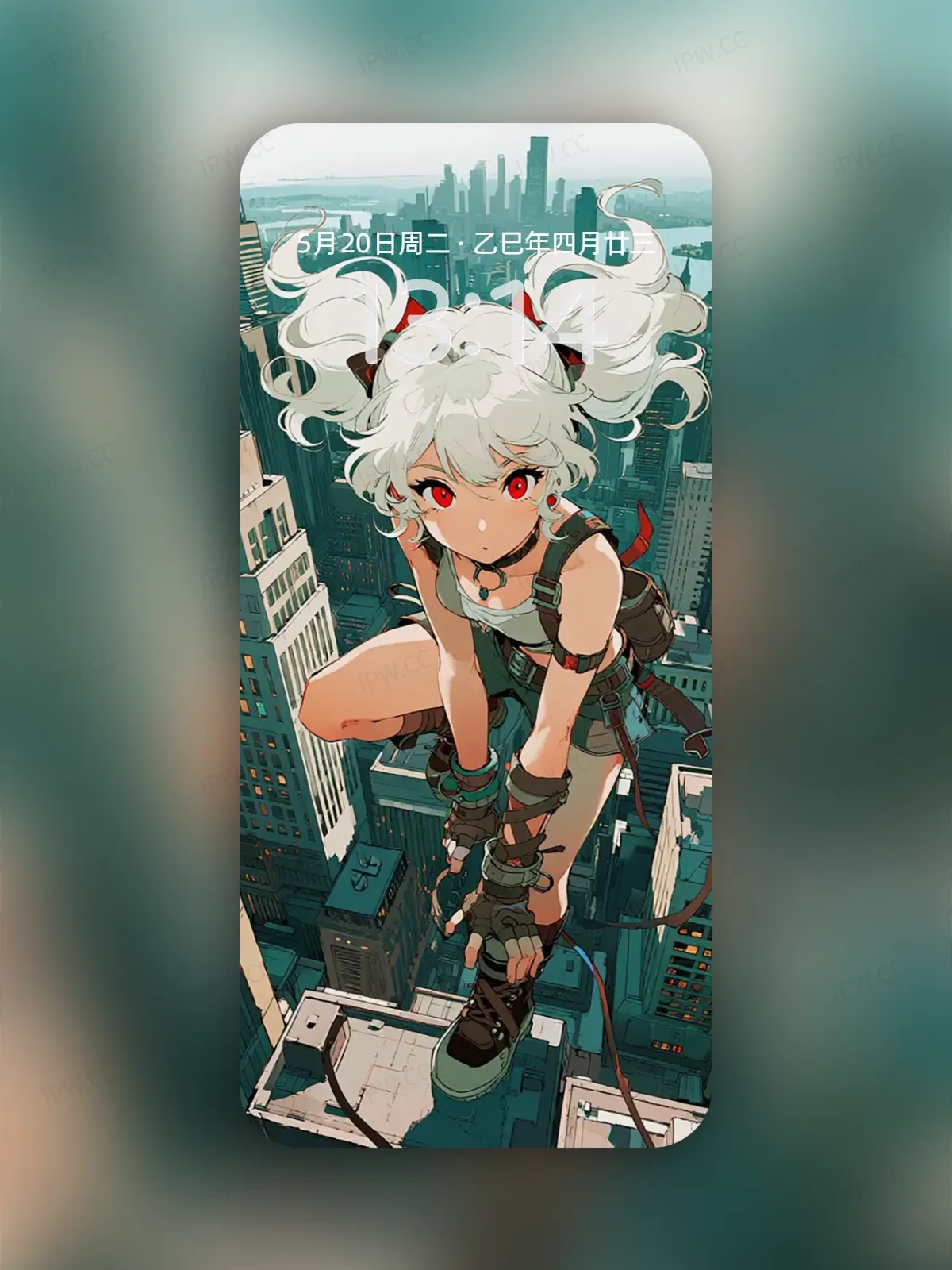 楼顶上的女孩手机高清静态壁纸#20250730140941 a53544ecd4b7286