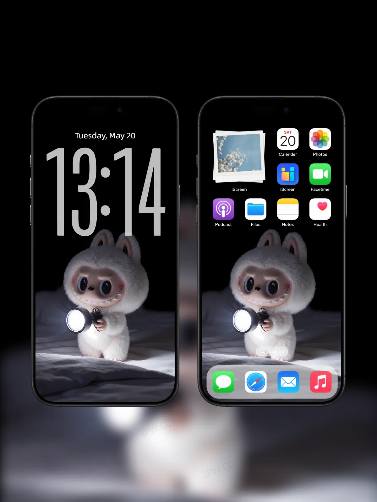 白色拉布布开灯壁纸高清苹果手机实况壁纸#20250724014653 a9d67e296c4981a