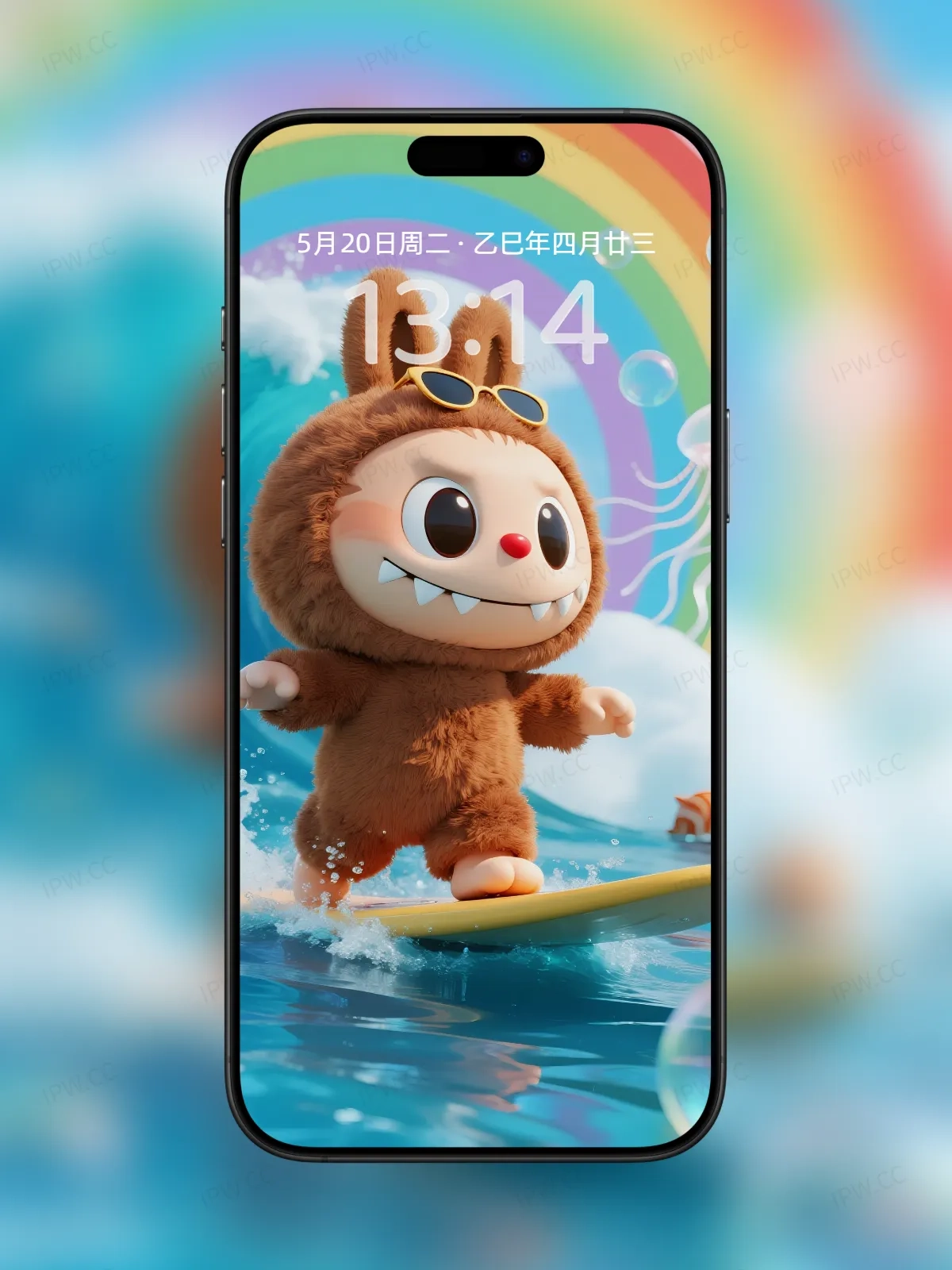 拉布布冲浪滑板手机高清静态壁纸#20250728172206