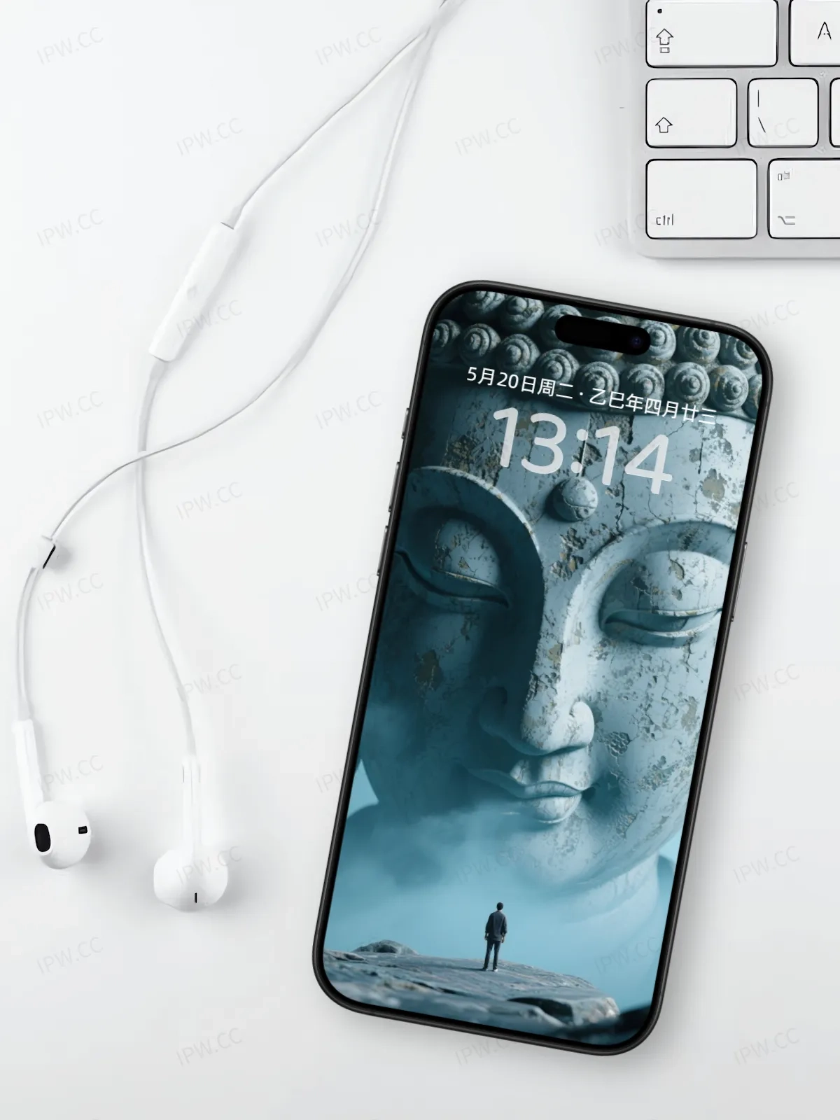 站在佛祖面前的男人手机高清静态壁纸#20250728172726 b70ee4228974380