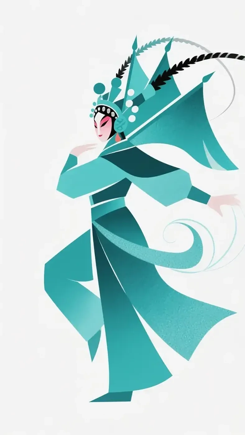 京剧人物抽象画手机高清静态壁纸#20250730141658