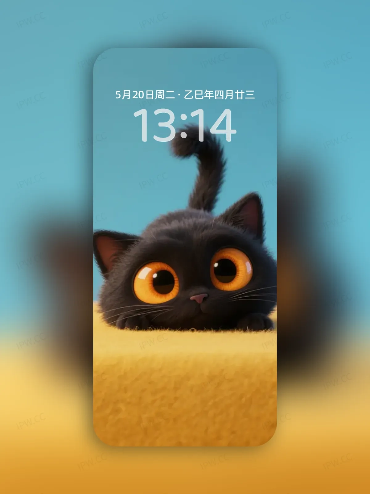 大眼睛黑猫手机高清静态壁纸#20250730141307 bd080d4995ca9cf