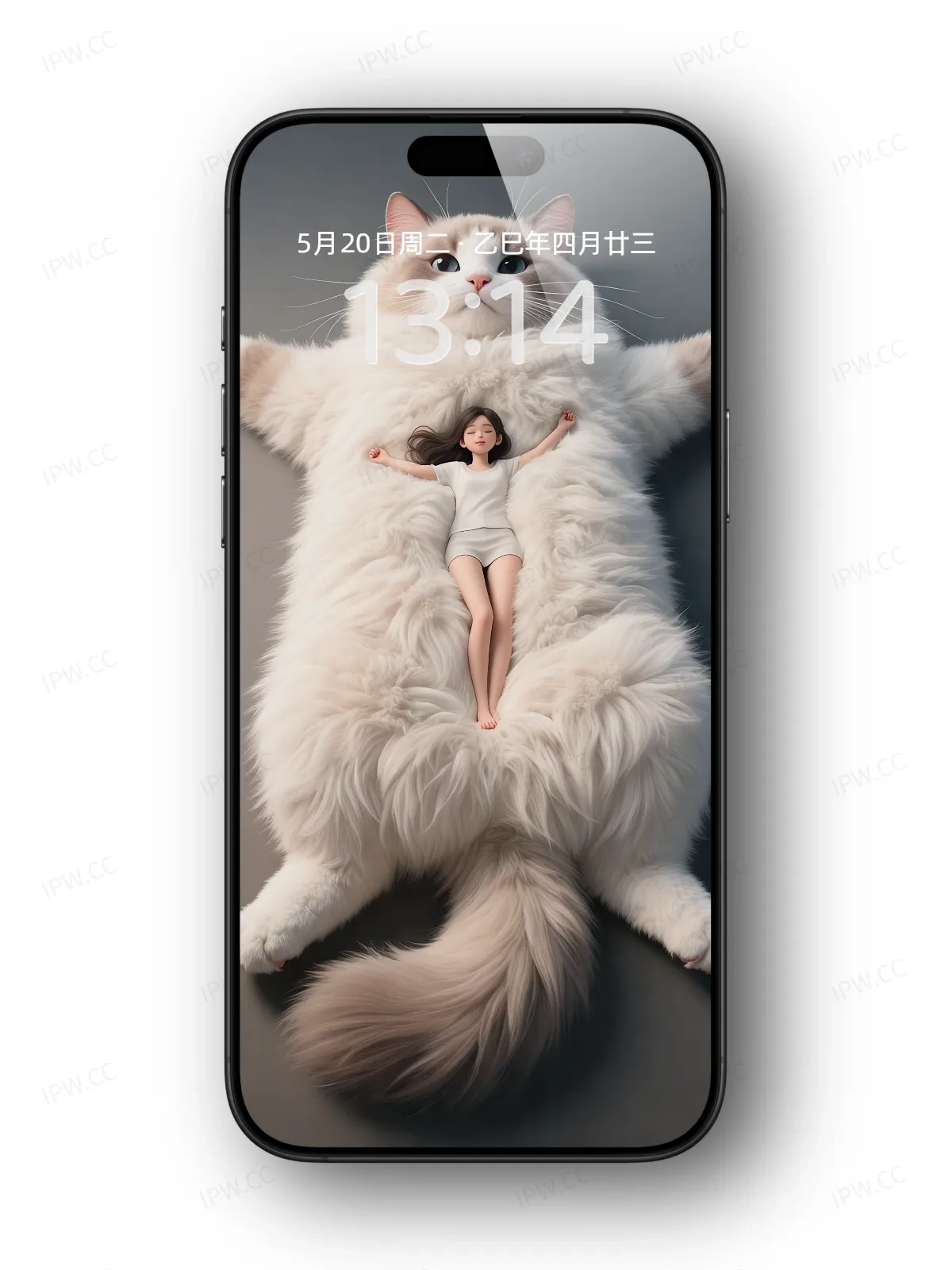 女孩躺在猫身上手机高清静态壁纸#20250728163815 c04f0a21856d835