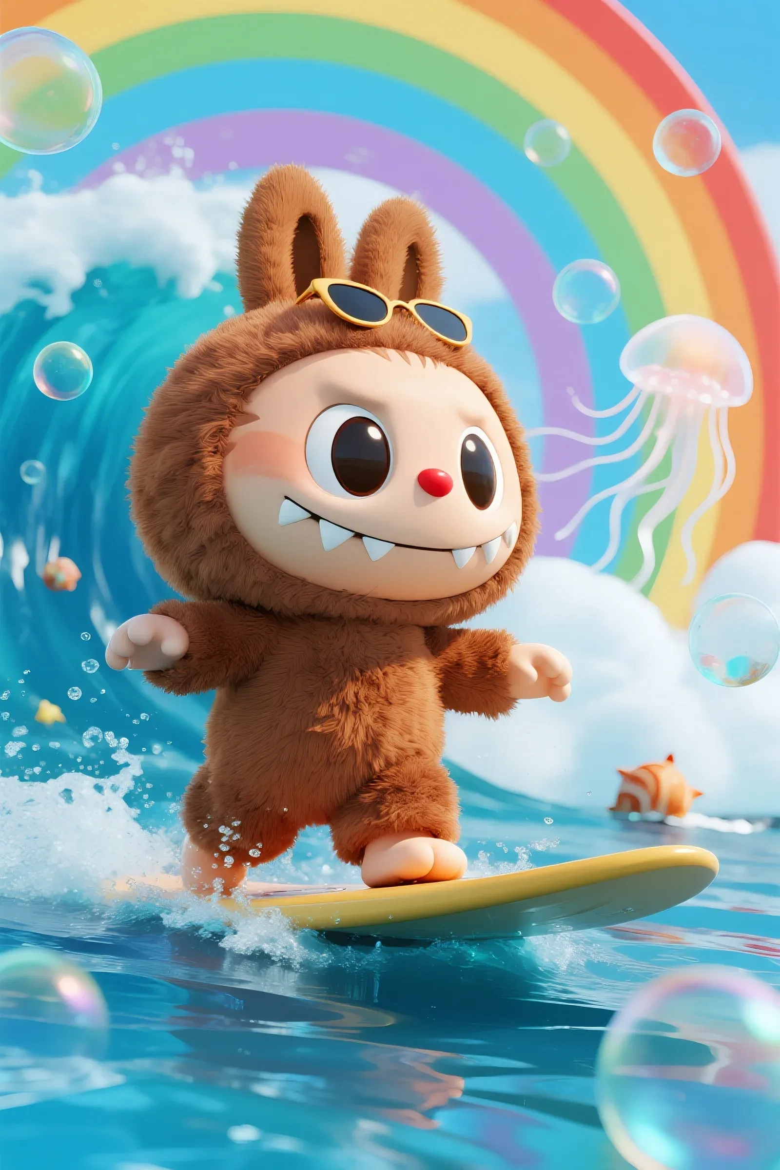 拉布布冲浪滑板手机高清静态壁纸#20250728172206