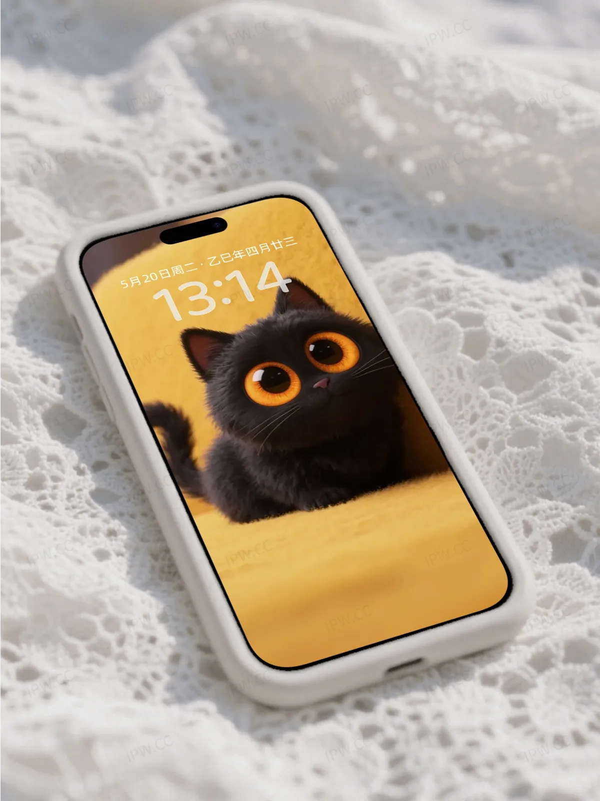 黑色大眼睛猫咪手机高清静态壁纸#20250730141025 cc65457a2db957c