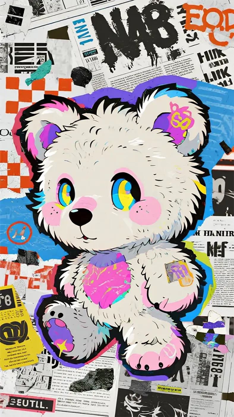 彩色熊手机高清静态壁纸#20250730140928