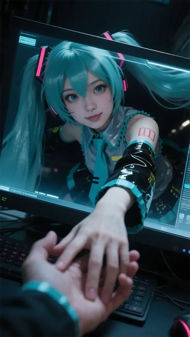 牵手屏幕中女孩手机高清静态壁纸#20250730141730