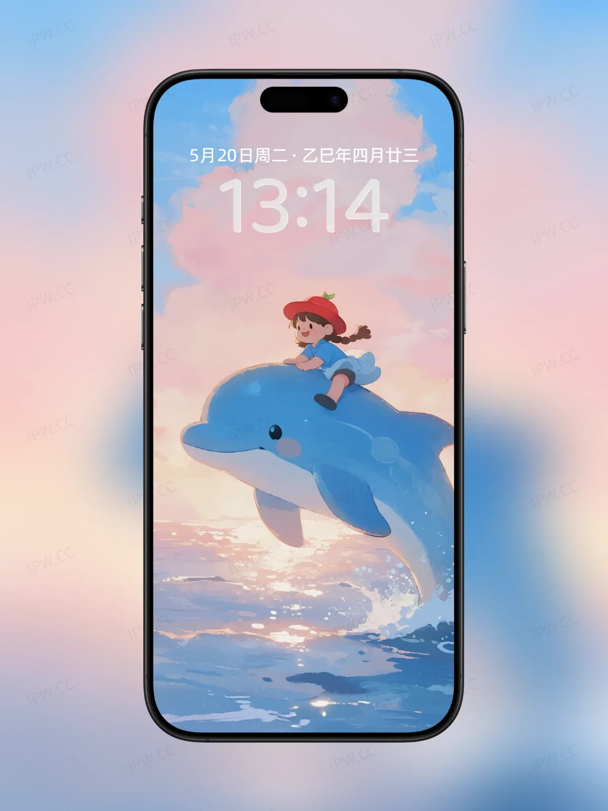 骑着海豚的小女孩手机高清静态壁纸#20250728172644