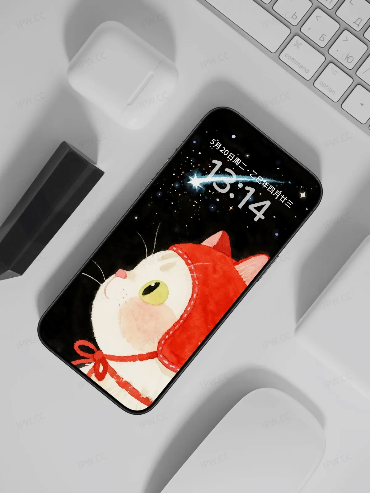 红帽子猫咪手机高清静态壁纸#20250728171908 d2d793b8d71cb64