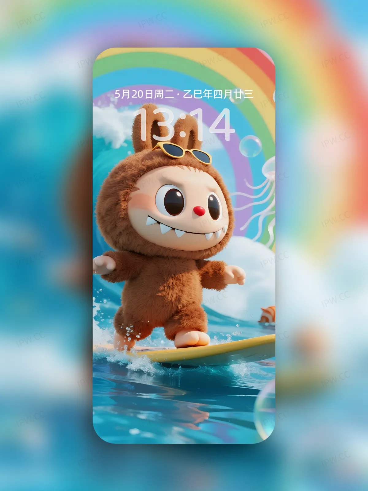 拉布布冲浪滑板手机高清静态壁纸#20250728172206 d8ac67182ea2207